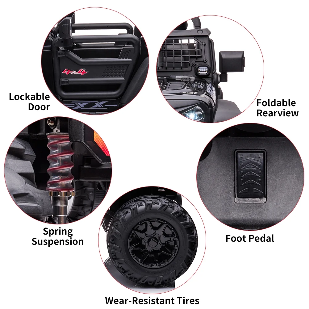 OUTOP Kids 24V Ride on Car with Electric Remote Control Dual Drive Power Ride on Toys 2 Seats SUV Truck Wheels Vehicle - Womvr