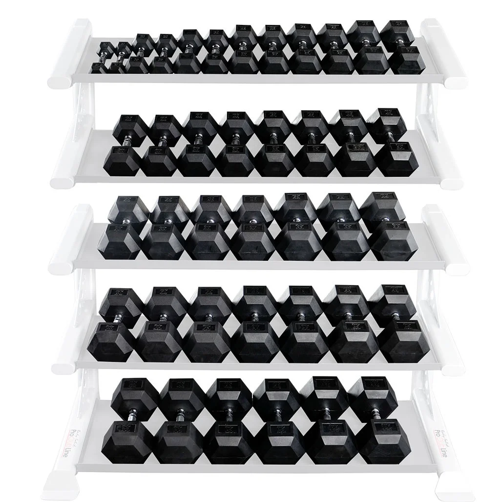 Body-Solid Rubber Coat Hex Dumbbell Sets 5-100 lb. Pairs (2100 lbs. Total) - Womvr