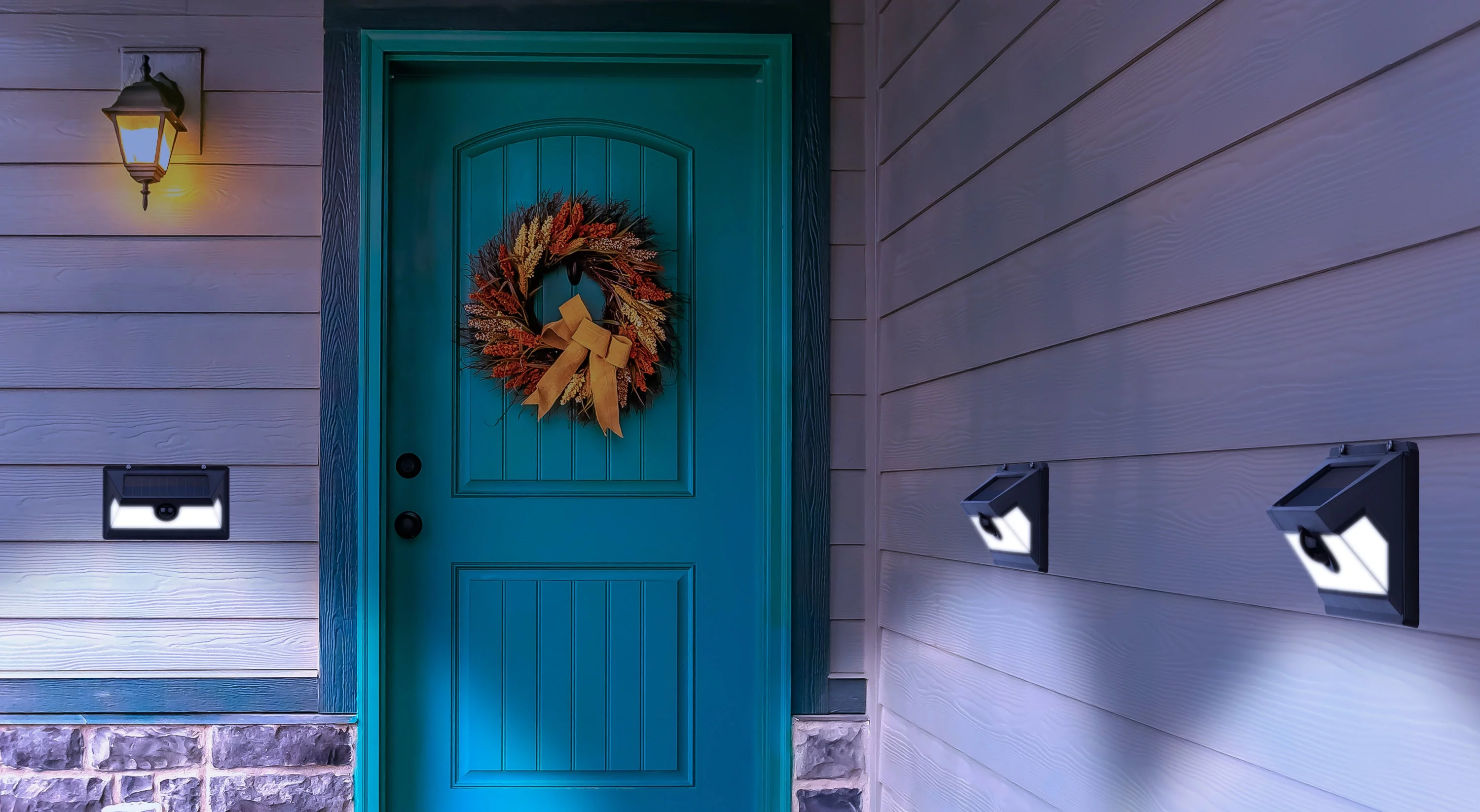 Hyper Tough Solar Outdoor Motion LED Security Light with Linkable Technology, 800 Lumens, 2 Pack - Womvr