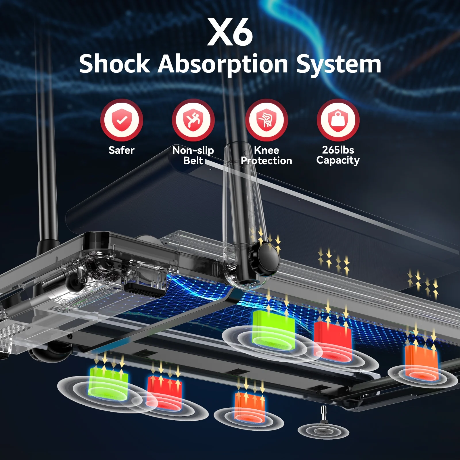 Pooboo 2.5 HP Under Desk Treadmill 2 in 1 Folding Treadmill Brush-less Walking Jogging Machine with App & Remote Control Led Touch Screen Walking Pad for Office Home Use 265lbs - Womvr