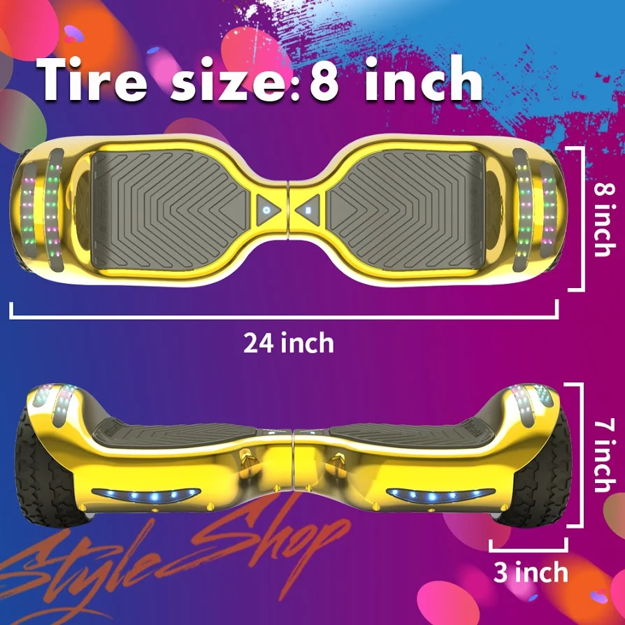 Hoverstar ul2272 Hoverboard All-Terrain LED Flash Wide All Terrian Wheel, Blue - Womvr