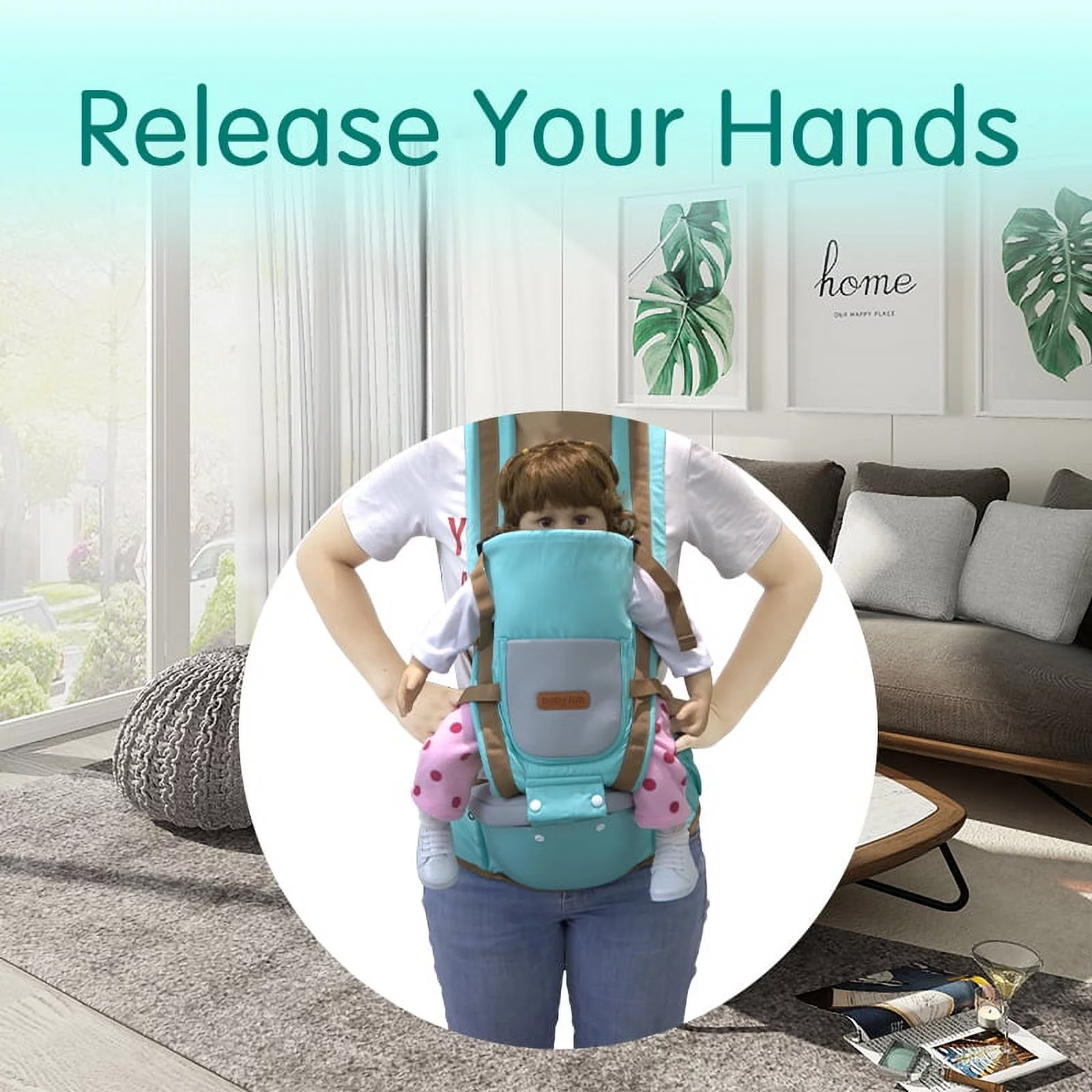 JUMPER Baby Carrier 6 in 1 Convertible Baby Carrier with Hip Seat for Newborn to Toddler, Red - Womvr