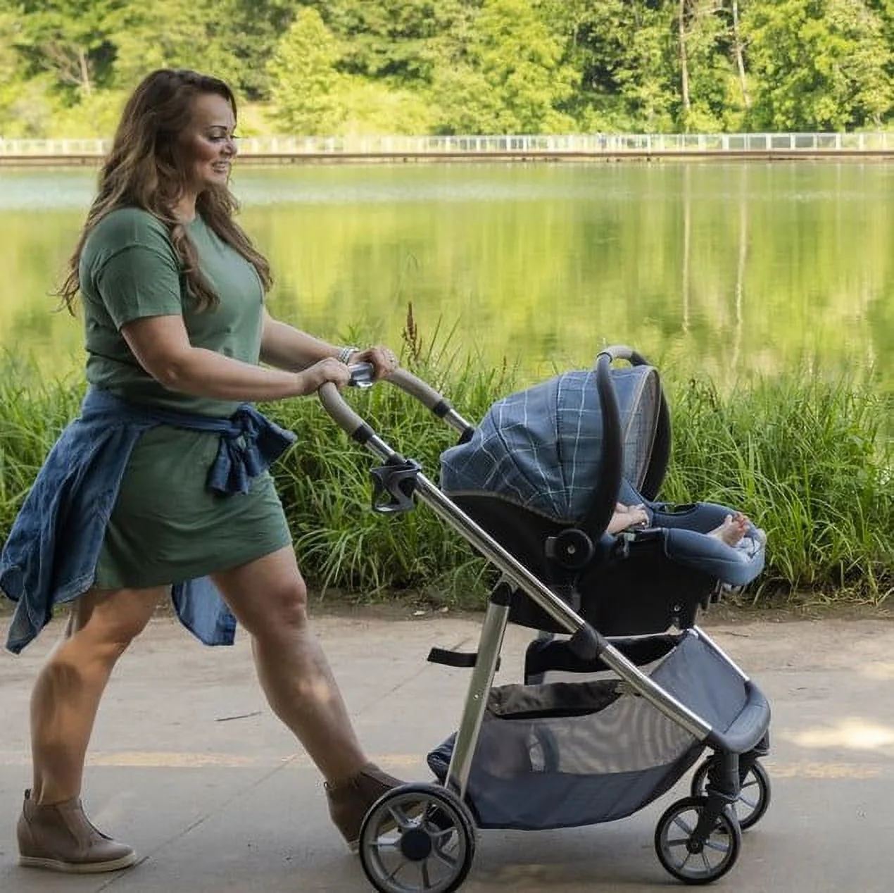 Monbebe 6-in-1 Modular Travel System, Plaid - Womvr