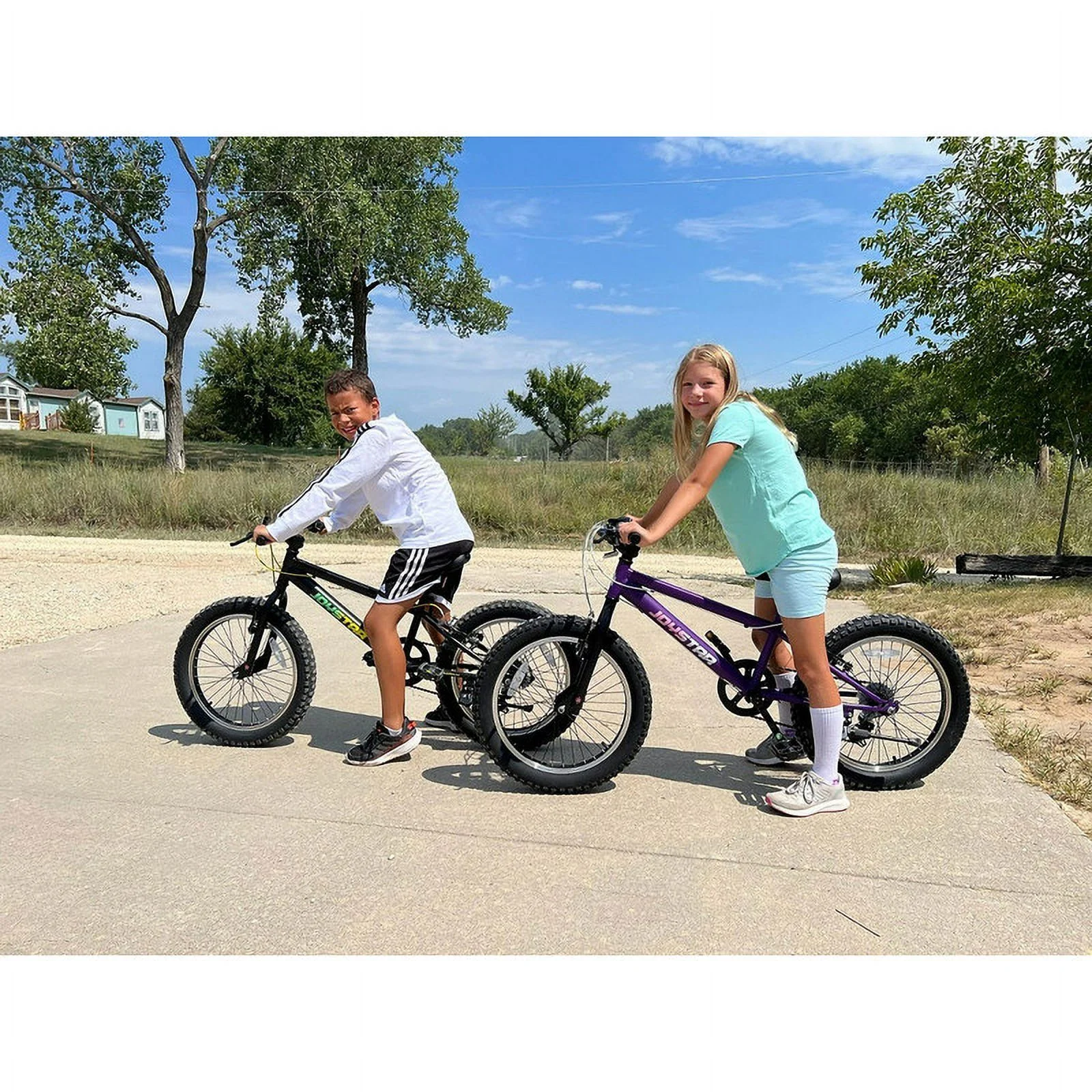 JOYSTAR 20 Inch Mountain Bike for Kids Ages 7-12 Year Old, 3-Inch Wide Knobby Tires, 7 Speed Shimano Drivetrain, Disc Brakes, Fat Tire Kids Bicycles for Boys Girls - Womvr