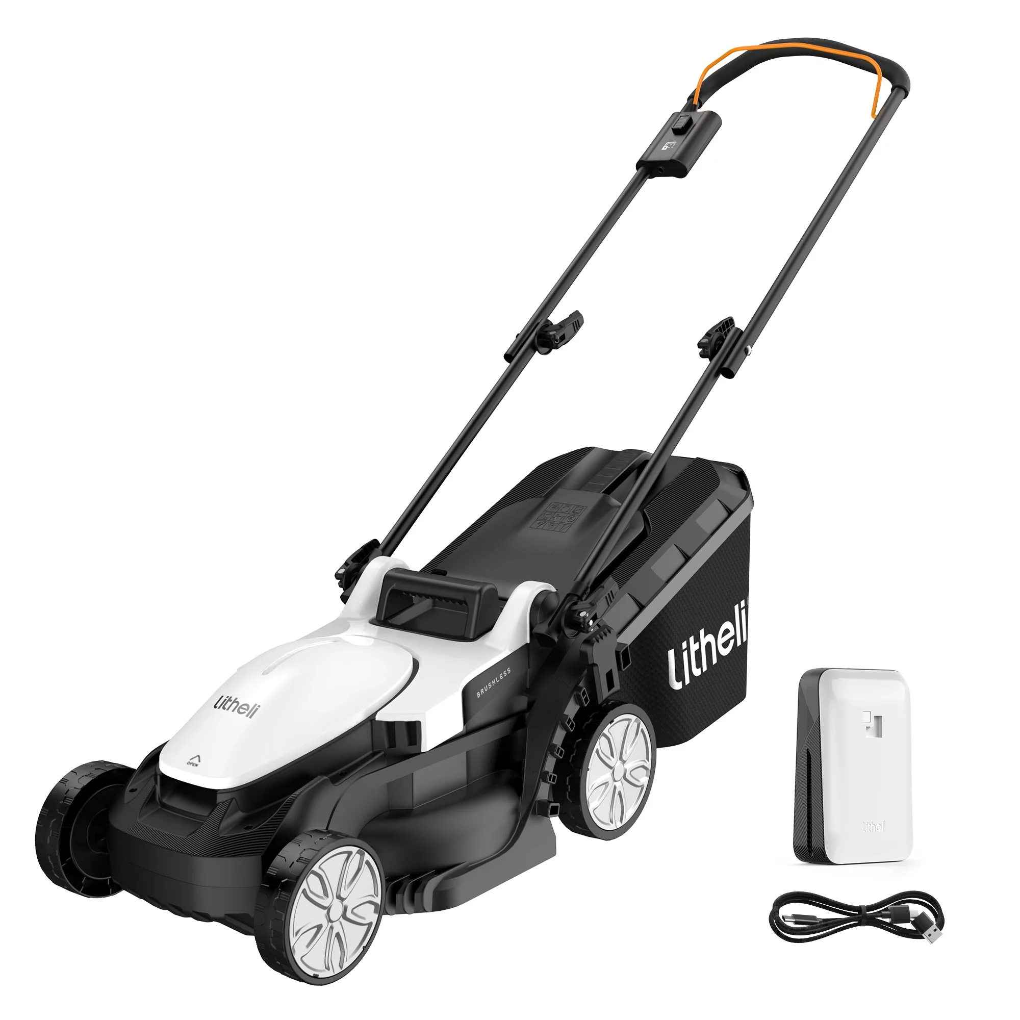 Litheli Cordless Lawn Mower 13 Inch, 5 Heights Adjustment, U20 Series 20V Electric Lawn Mowers for Garden With Brushless Motor, 4.0Ah Portable Battery Included - Womvr