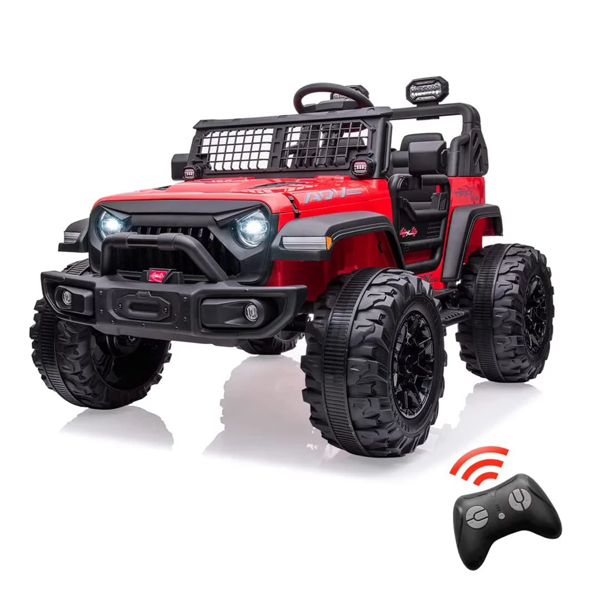 Sakiyrr 2-Seater Kids Ride on Car with Remote Control, 24V Electric Vehicle Toy with Storage Space, Red - Womvr