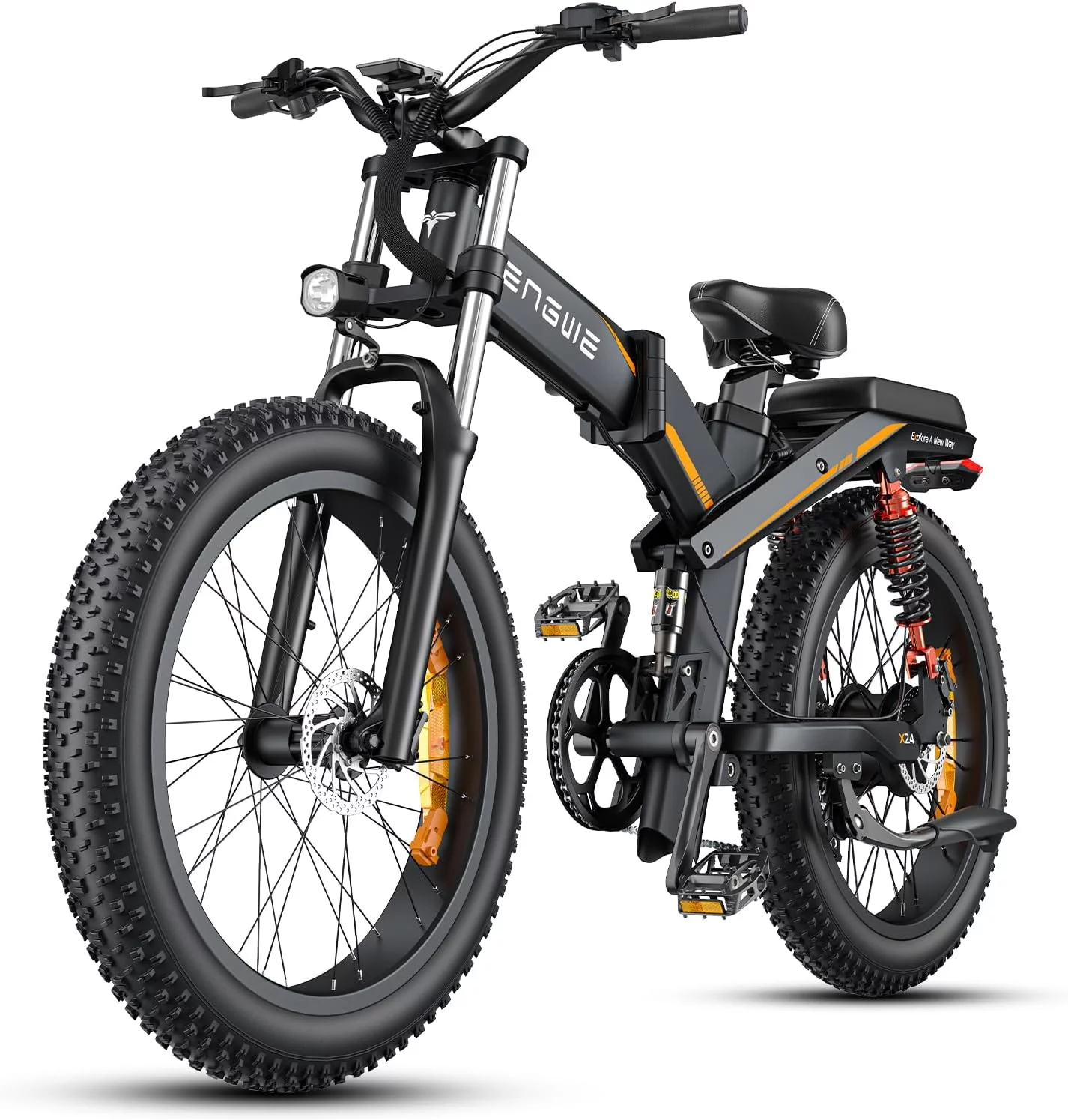 ENGWE X24 Electric Bike ,24''4.0 Fat Tire for Adults,1000W Motor 48V 29.2Ah Removable Dual Battery Full Suspension - Womvr