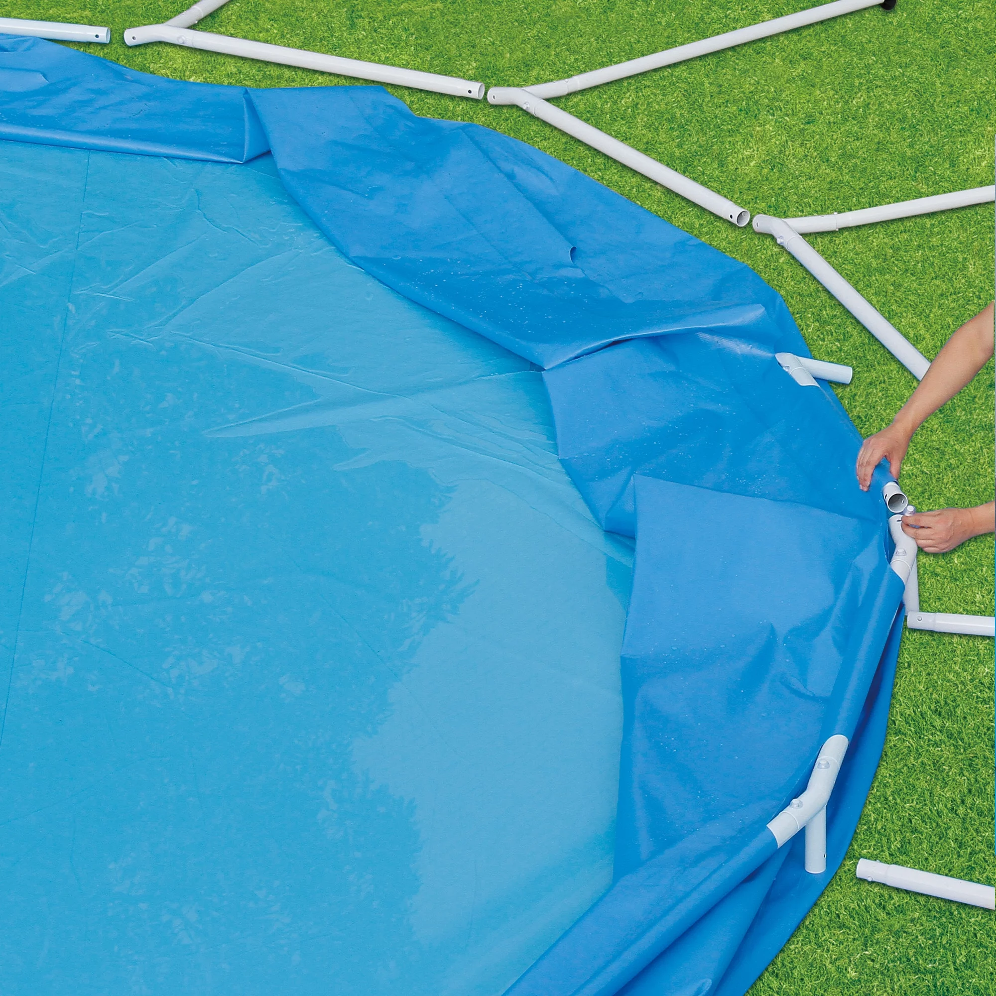 Summer Waves 15 ft Round Active Frame Above Ground Pool, Blue, Ages 6 and Up, Unisex - Womvr