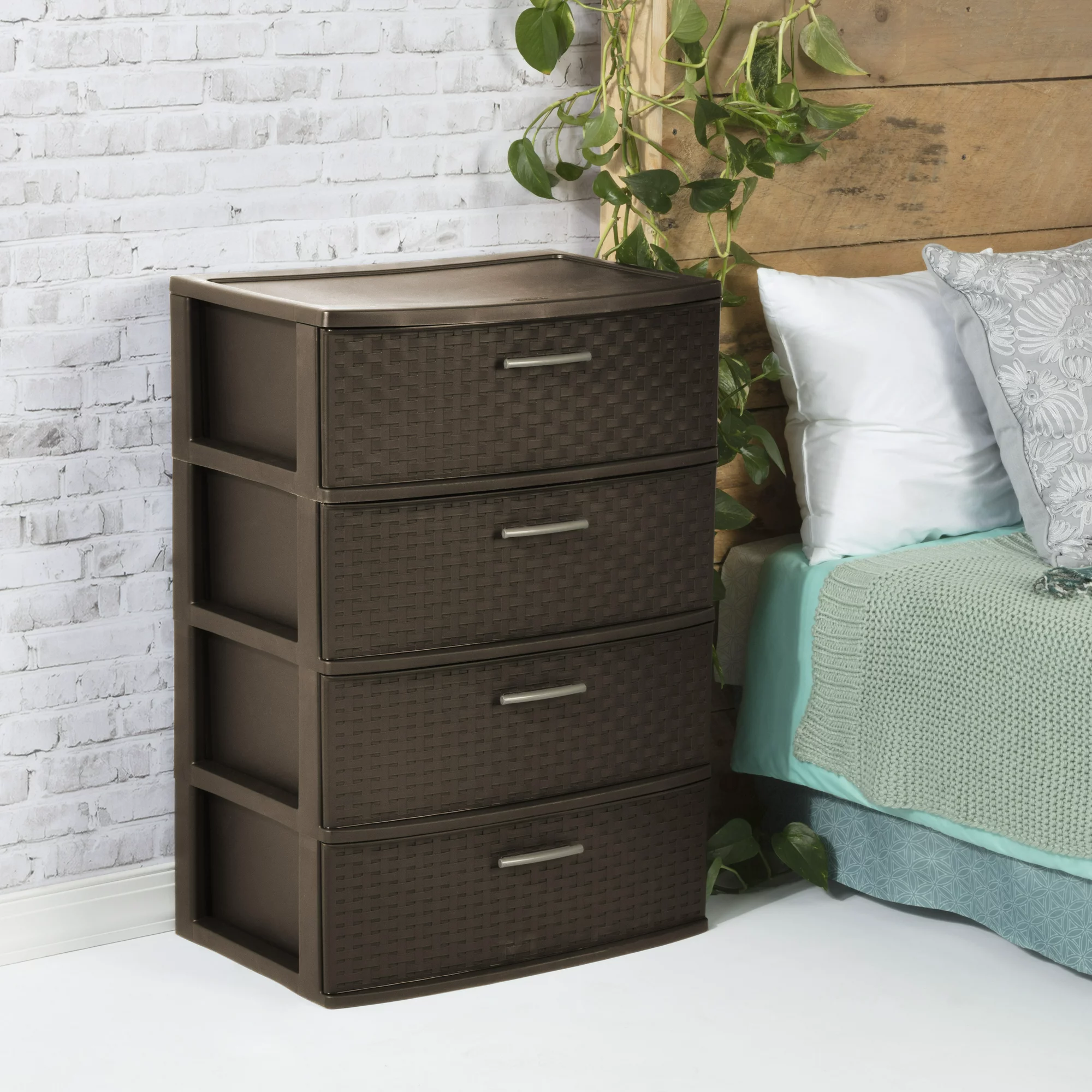 Sterilite 4 Drawer Wide Weave Tower Espresso - Womvr