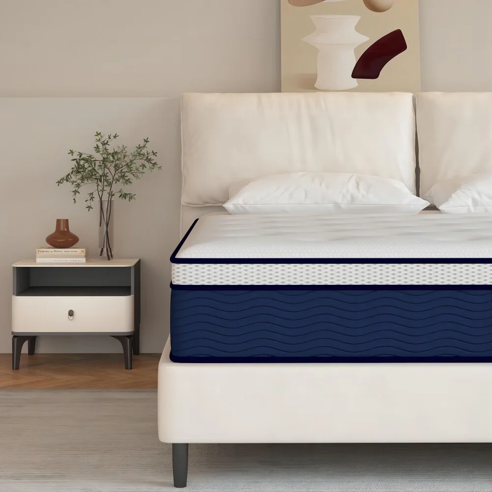 King Size Gel Memory Foam Mattress in a Box,12 inch Hybrid Mattress Cooling Medium Firm Bed with Individually Pocket Coils Innerspring,Z-HOM - Womvr