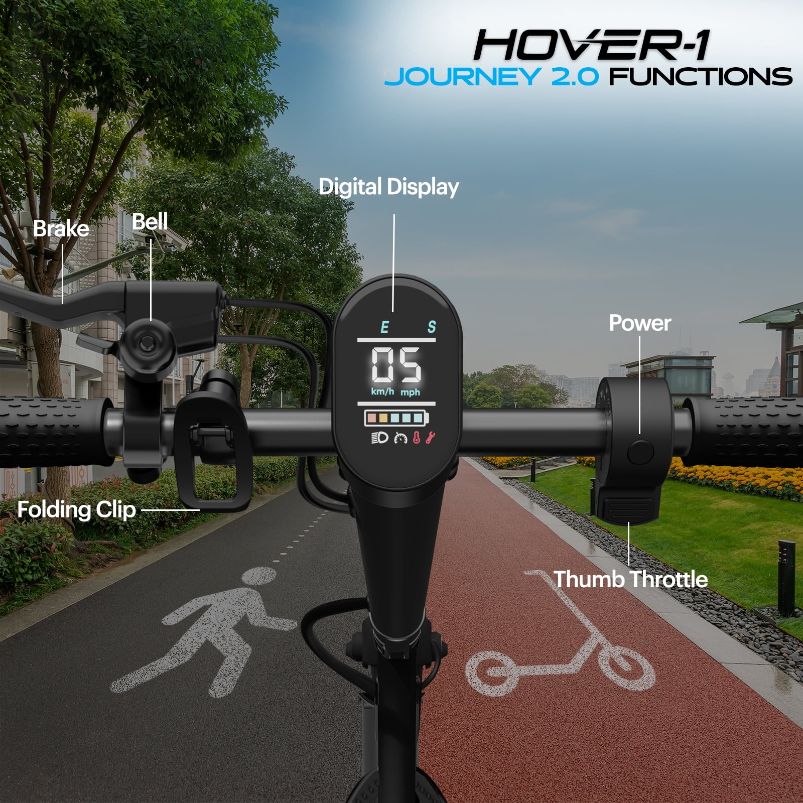 Hover-1 Journey 2.0 Self Balancing Electric Scooter for Teens, 16 mph Max Speed, UL 2272 Certified, Black - Womvr