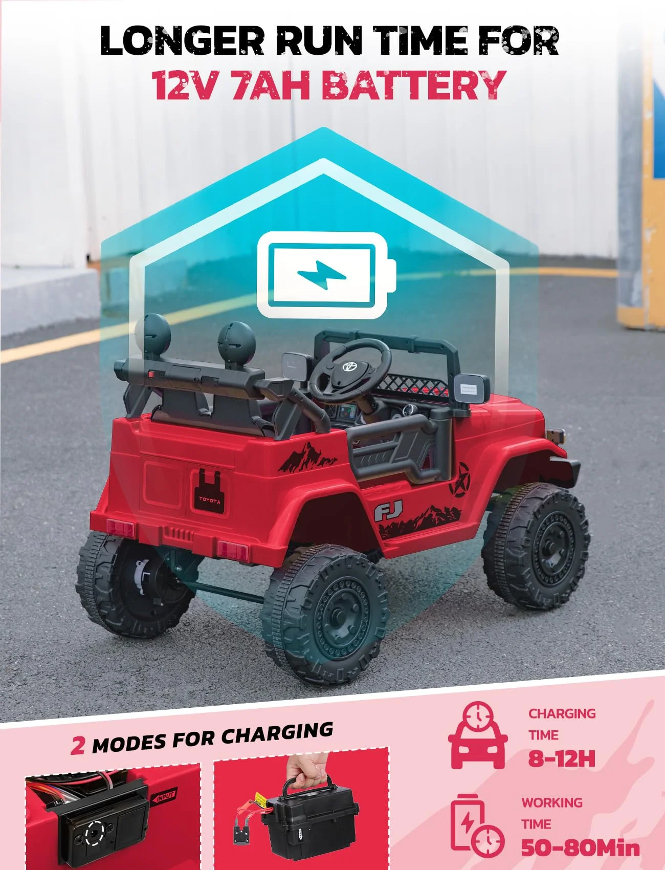 Toyota FJ Cruiser Ride on Car, 12V Powered Off-Road Toys for Kids w/ Remote,Spring Suspension,6 LED Lights,Camo Green - Womvr