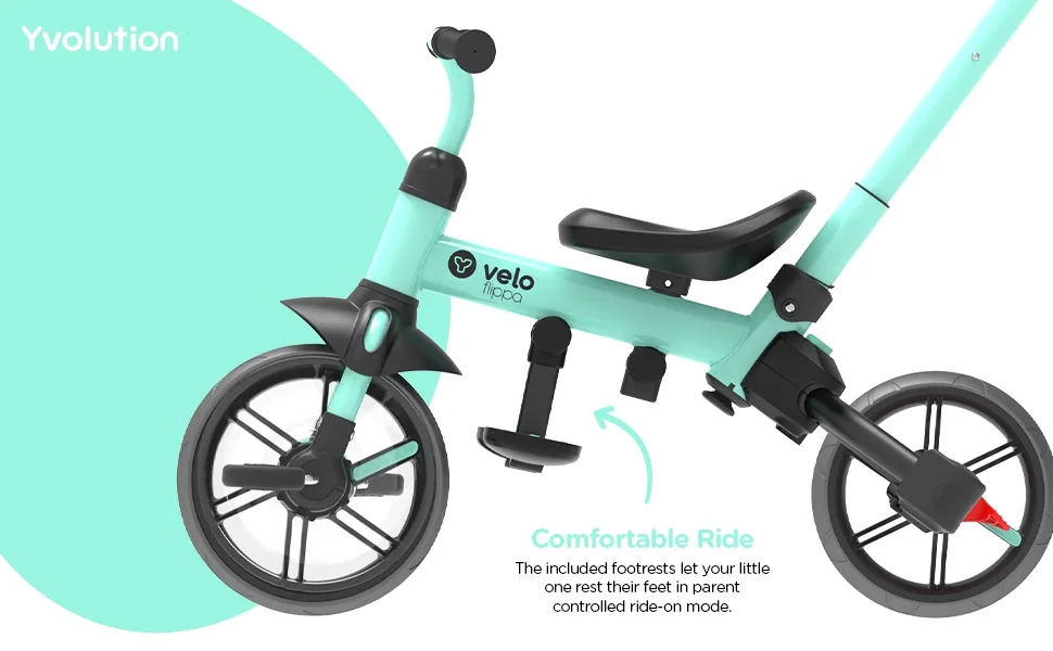 Yvolution Velo Flippa 4-in-1 Triicycle to Balance Bike 2-5 Years (Red) Unisex - Womvr