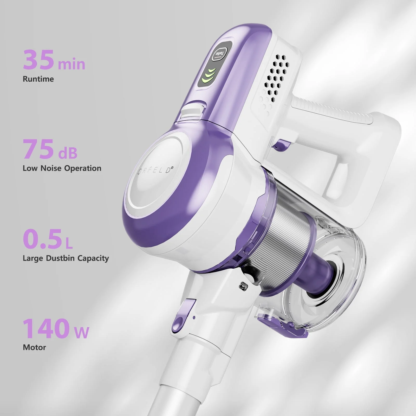 ORFELD V30 Cordless Vacuum Cleaner, 20000Pa Stick Vacuum 2 in 1, Up to 50 Mins Runtime for Home - Womvr