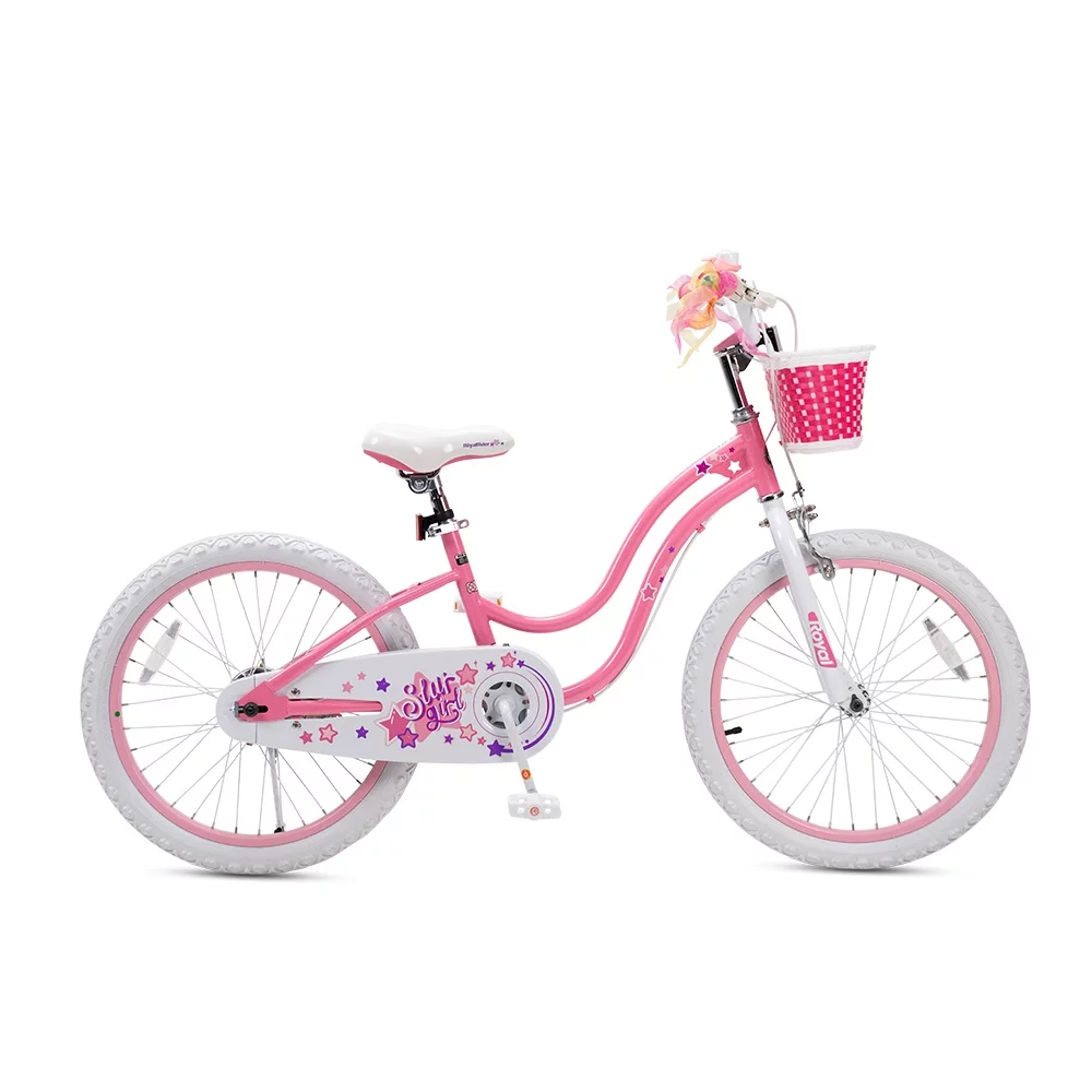 RoyalBaby Stargirl Kids Bike 20 Inch Girls Bicycle for Children with Kickstand Basket Blue - Womvr