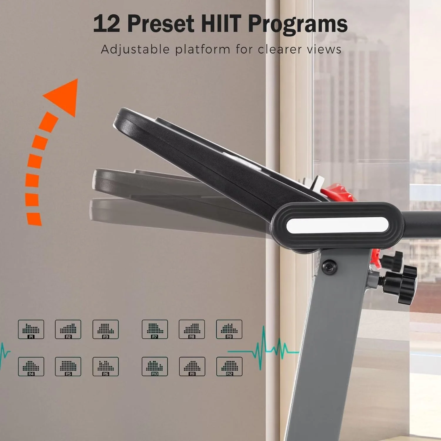 Folding Electric Treadmill Motorized Running Machine with Bluetooth Speaker 12 Perset Programs Walking Jogging Treadmill for Office Home Gym,Max Wight 300lb - Womvr