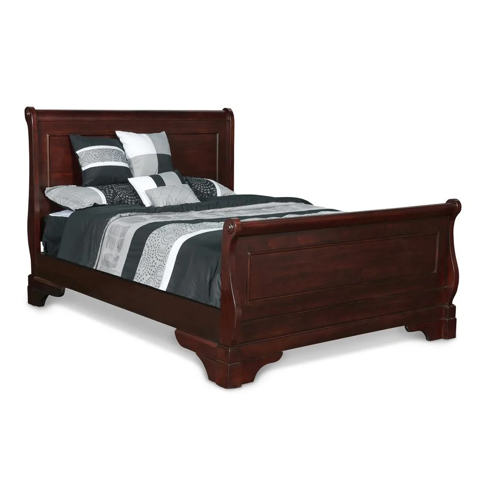 New Classic Furniture Versailles Contemporary Solid Wood 3/3 Twin Bed in Cherry - Womvr