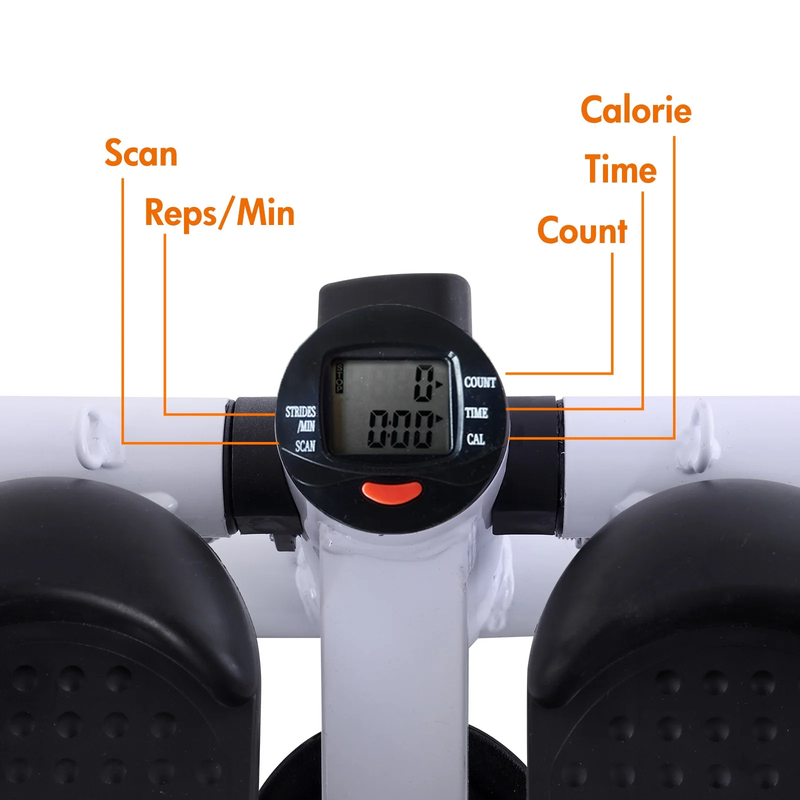 Mini Stepper Air Stair Climber Exercise Machine Health Aerobic Fitness Elliptical Trainers with Resistance Band LCD Display Gray - Womvr