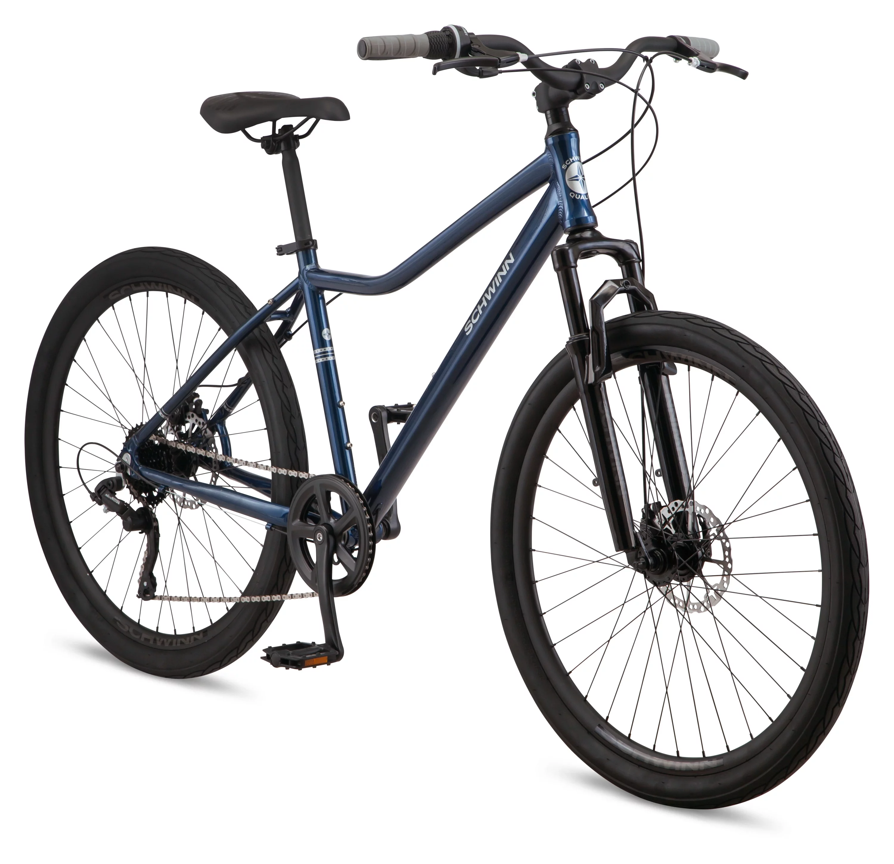 Schwinn Junction 27.5 inch Mens Hybrid Bike, 7 Speed Adult Bicycle, Navy - Womvr