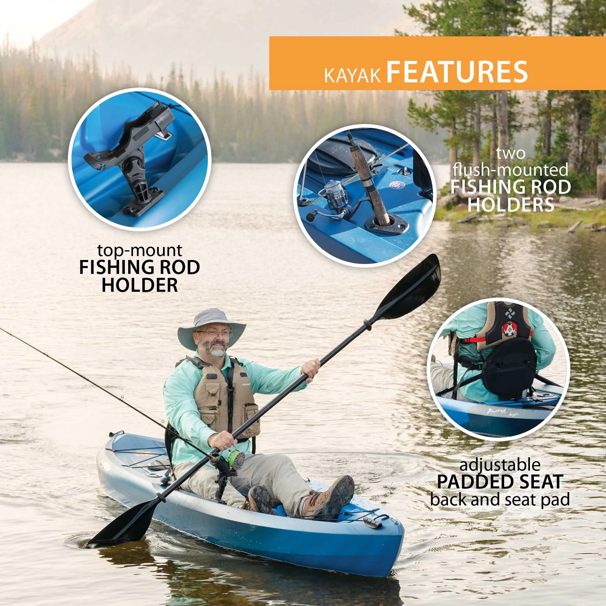 Lifetime Tamarack Angler 100 Fishing Kayak - Olive Green (90539) - Womvr