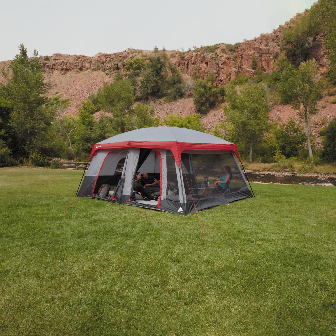 Ozark Trail 12-Person Cabin Tent, with Convertible Screen Room - Womvr