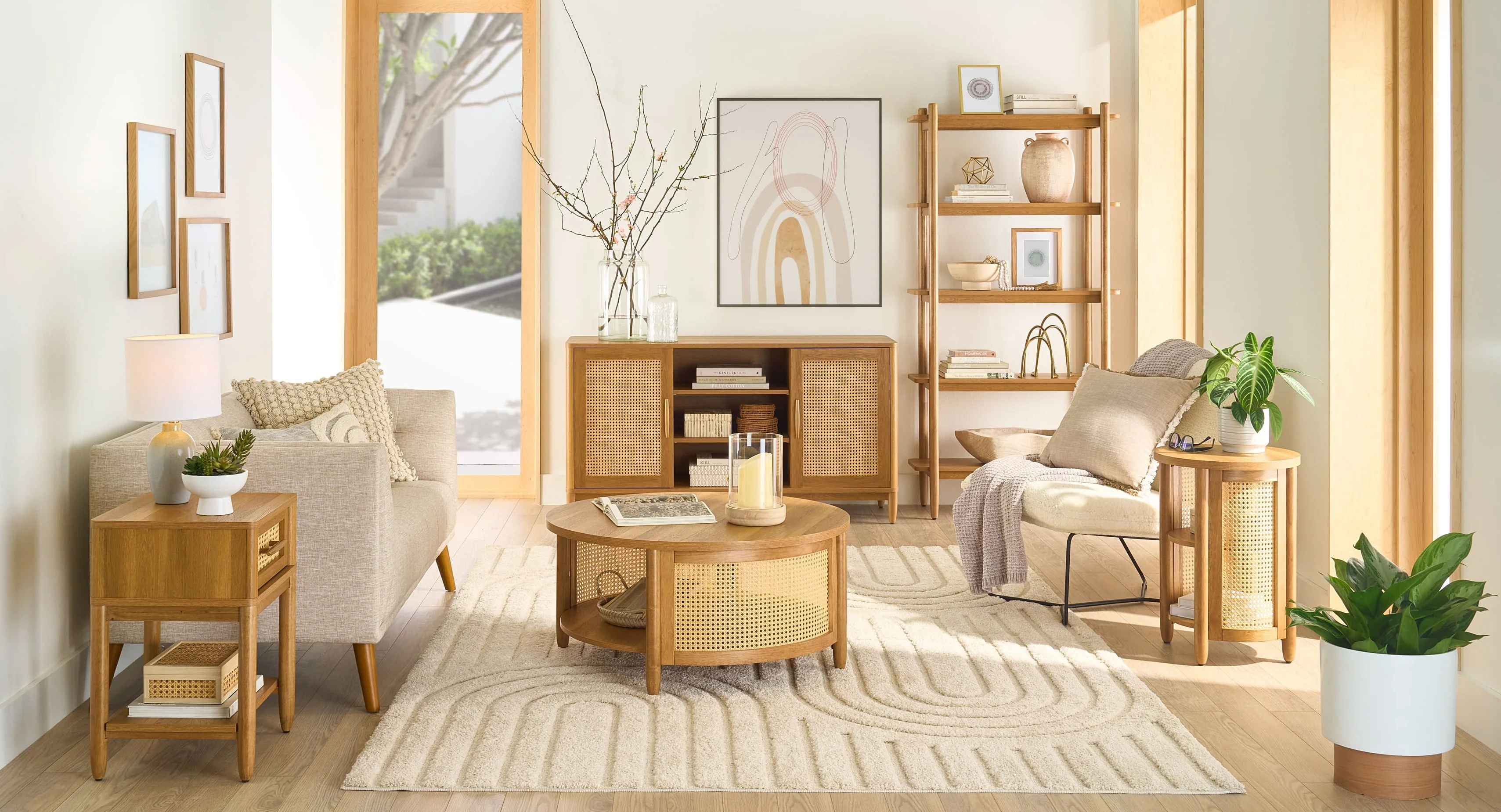 Better Homes & Gardens Springwood Caning Nightstand, Light Honey Finish - Womvr