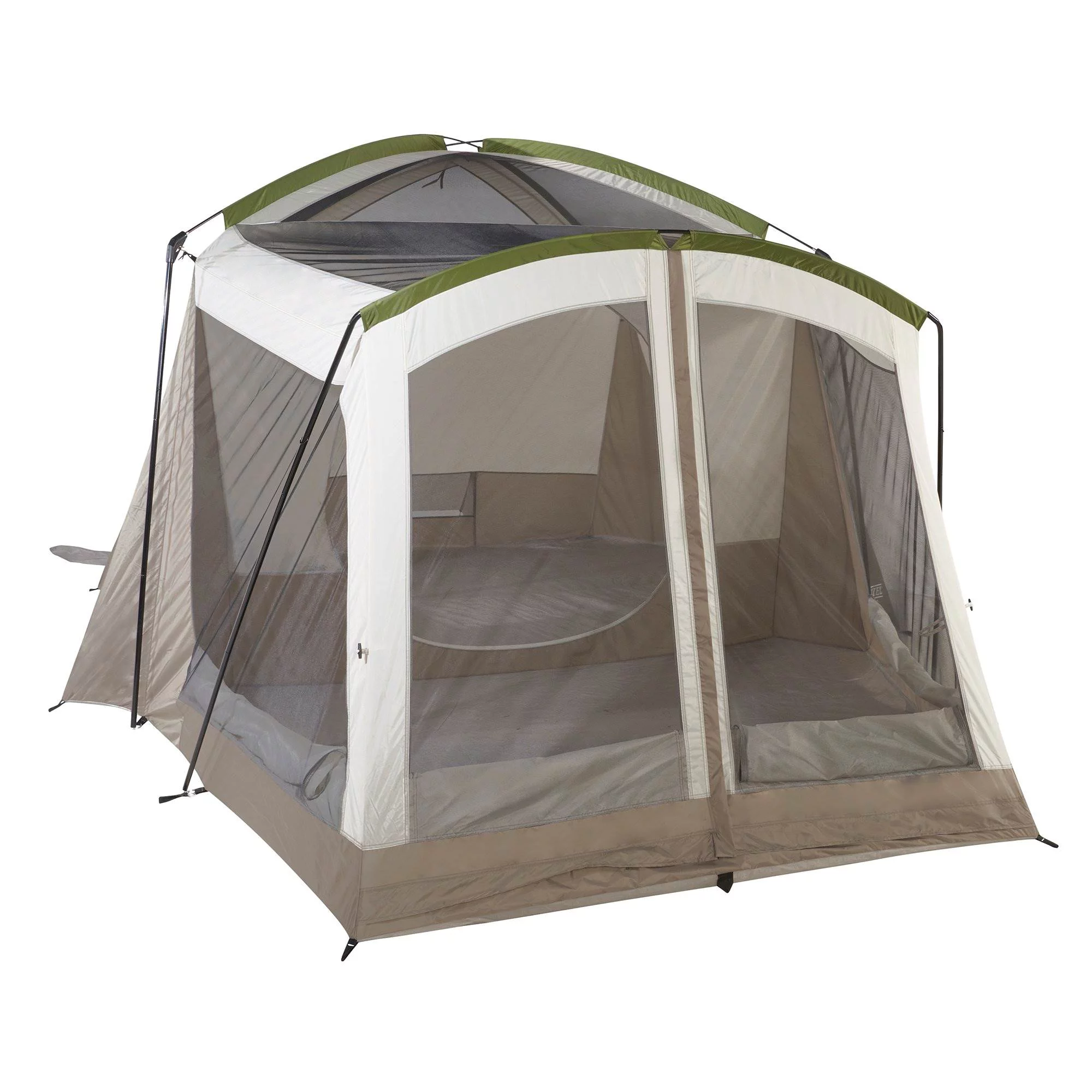 Wenzel Klondike 8-Person Large Outdoor Camping Tent with Screen Room, Brown - Womvr