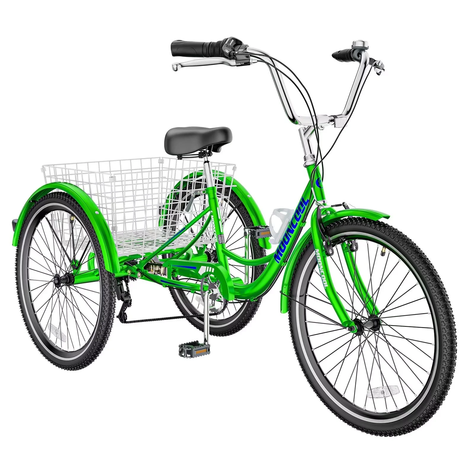 MOPHOTO Adult Tricycle 20/24/26 inch 3 Wheel Bicycle,3 Wheel Bikes for Adults,7 Speed Low Stepover Frame Tricycle with Basket/Bell,3 Wheel Bicycle for Seniors,Women,Men - Womvr