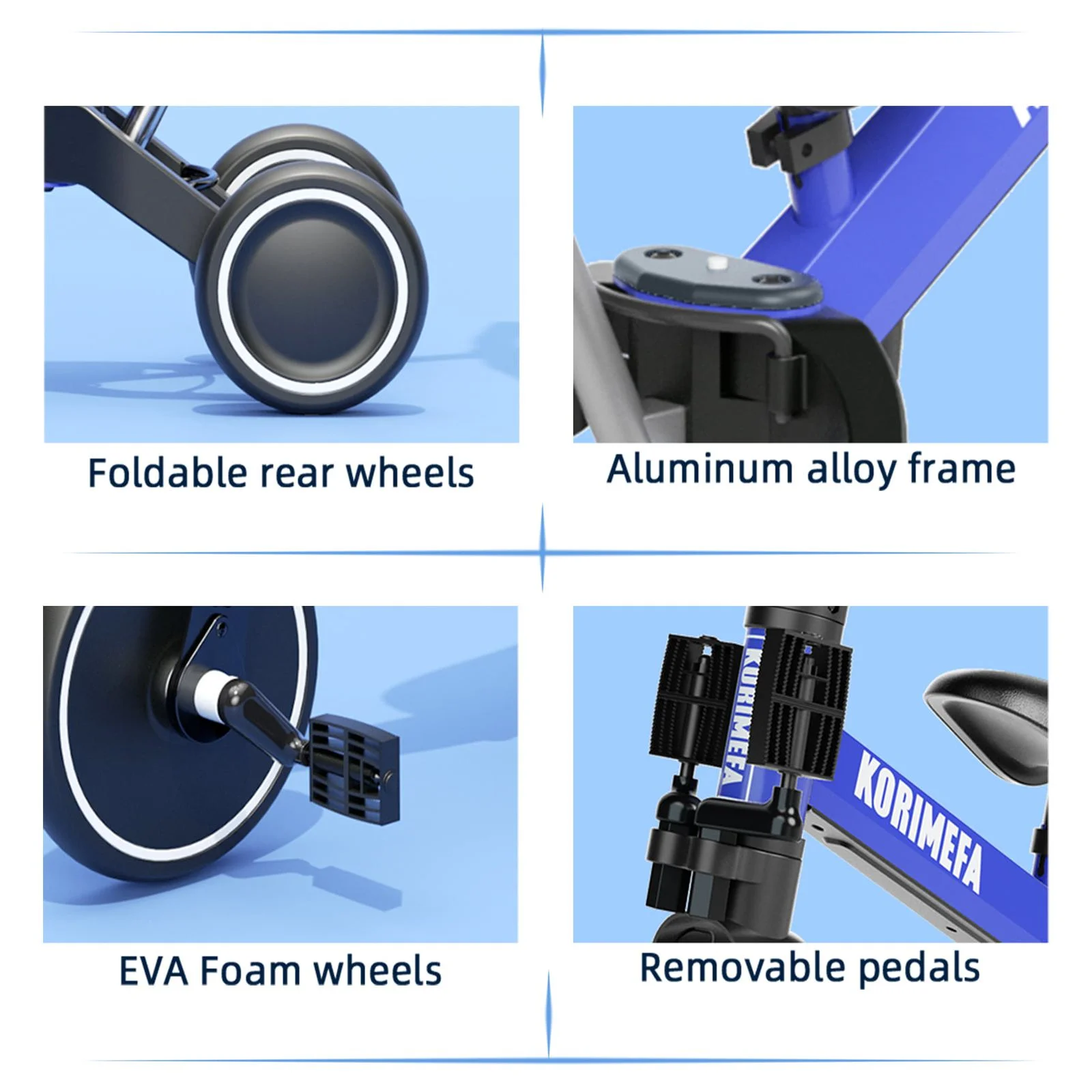 KORIMEFA Toddler Bike with Push Handle, Toddler Tricycle for Age 1 to 3 Years Old Boy Girl, Baby Bike Balance Bike - Womvr