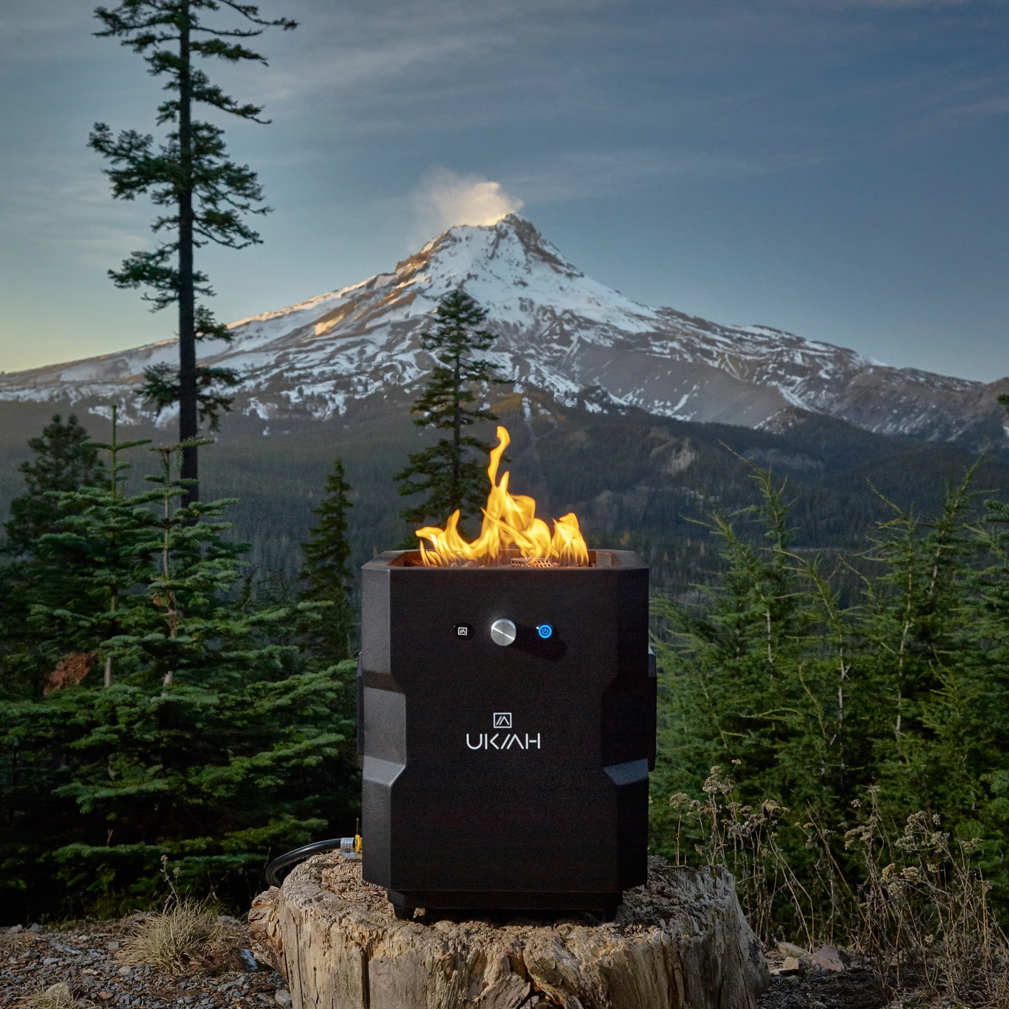 Ukiah Co Tailgater Portable Wireless Fire Pit with Speaker Sound System, Black - Womvr