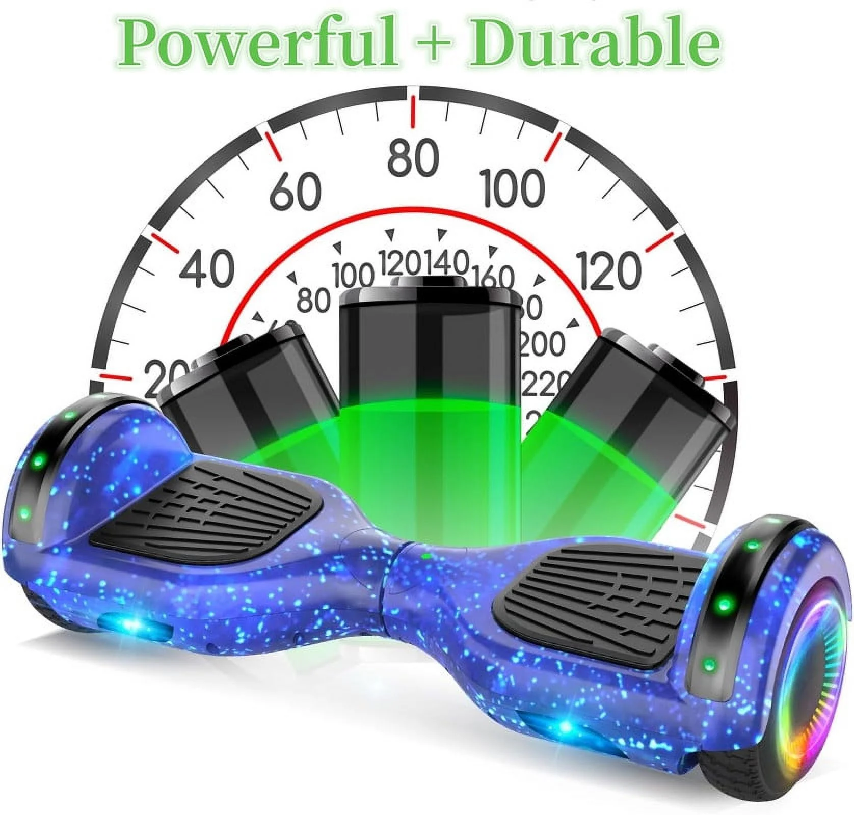 SISIGAD Hoverboard with Seat, 6.5 inch Hoverboard Go Kart Combo with Bluetooth Speaker & LED Lights for Kids Adults - Womvr