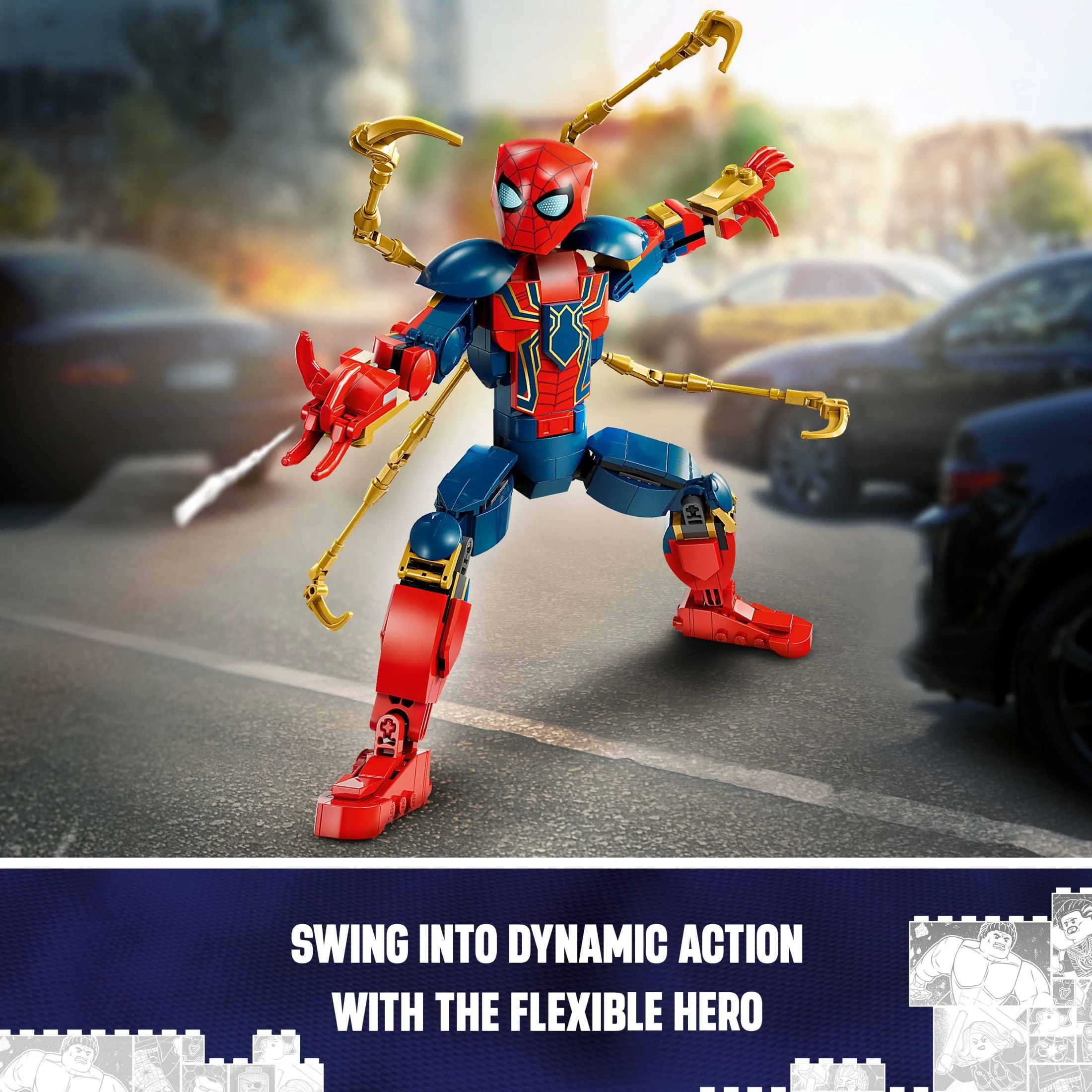 LEGO Marvel Iron Spider-Man Construction Figure, Super Hero Marvel Toy for Kids, Posable Spider-Man Action Figure with Armor, Buildable Toy Model, Gift for Boys and Girls Ages 8 and Up, 76298 - Womvr