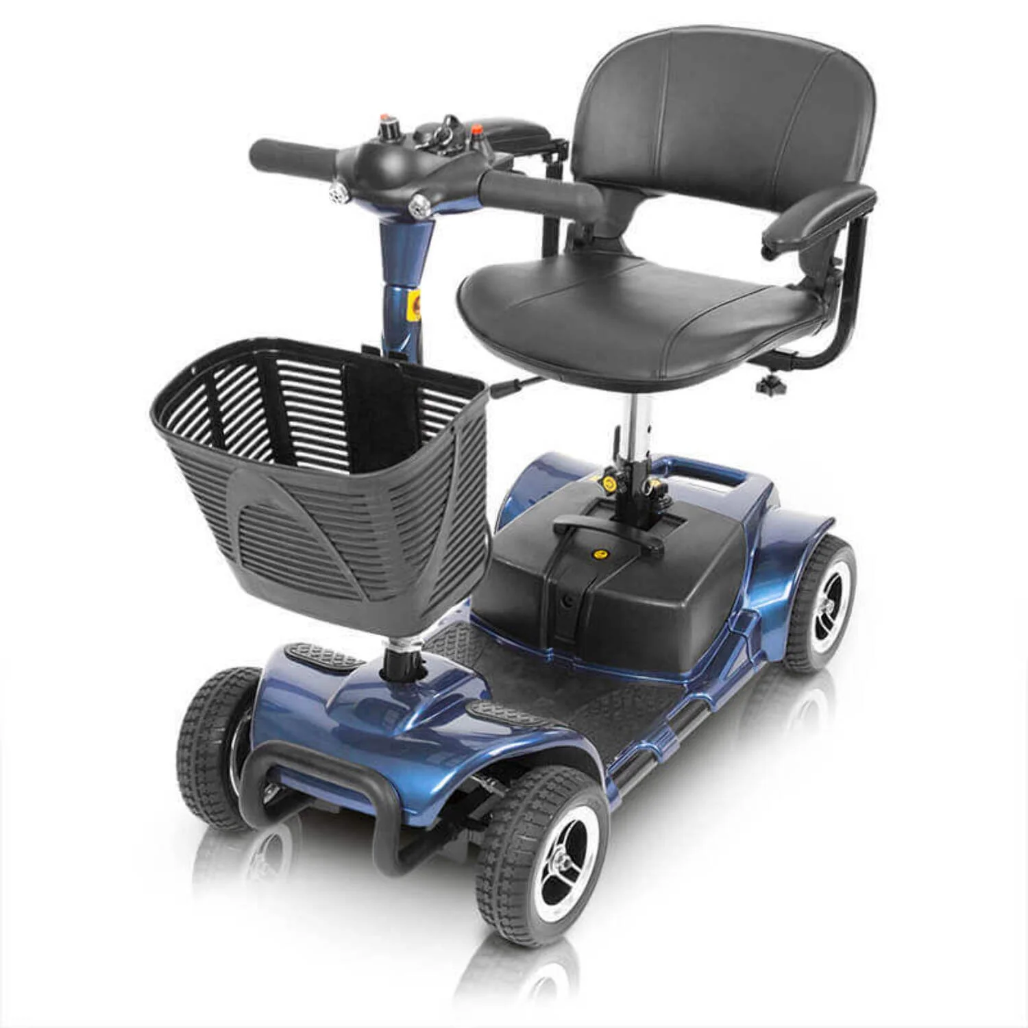Vive 4 Wheel Battery Powered Mobility Scooter - Electric Transport Chair- Compact Heavy Duty Mobile for Travel, Adults, Elderly with Basket and Charger Included - Womvr