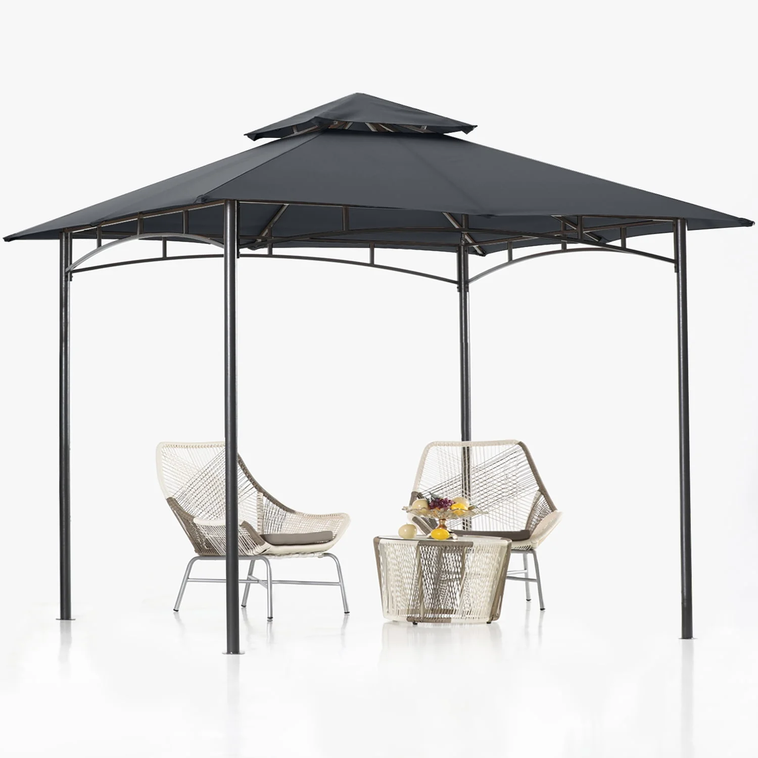 ABCCANOPY 9'x9' Patio Gazebo With Mosquito Netting and Double Soft Roof Canopies for Shade and Rain,Rust Red - Womvr