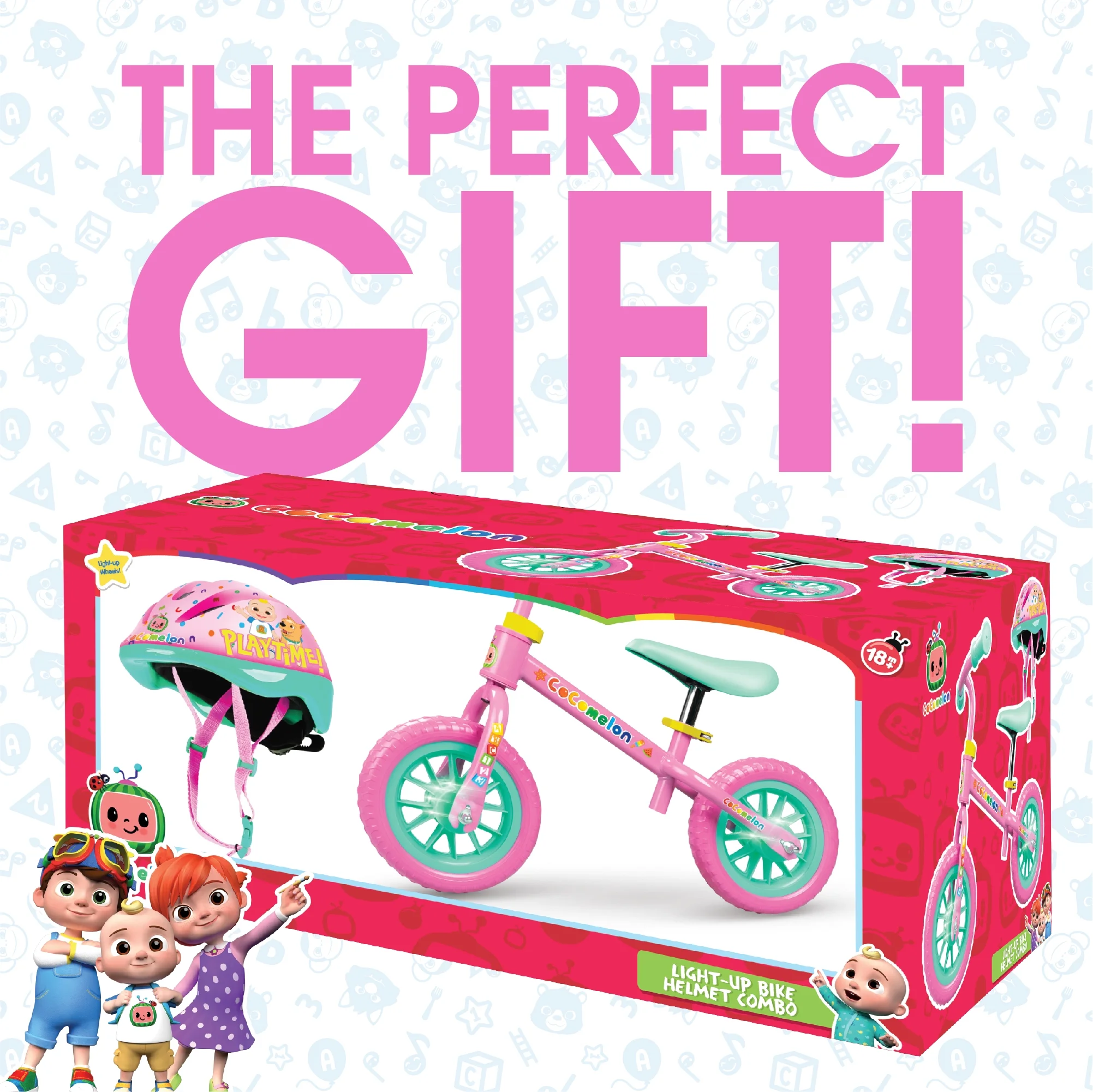 Cocomelon Toddlers Balance Bike Adjustable Helmet Light-up 10