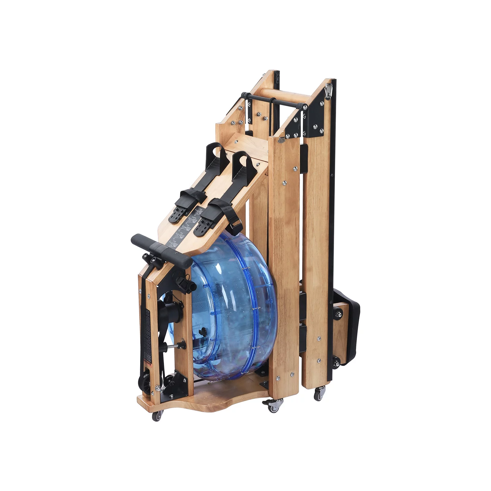 Guzom - Water Rowing Machine with LED Display Wooden Rowing Machine with Foldable Design - Womvr