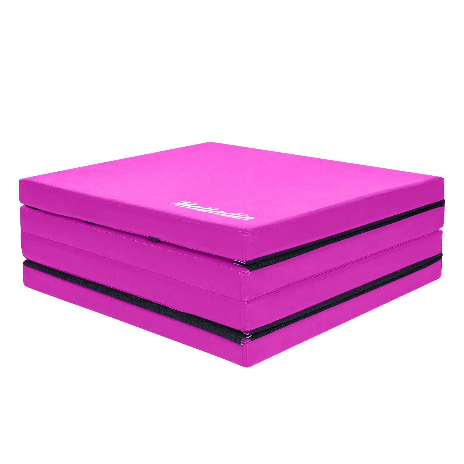Matladin 8' Folding Gymnastics Gym Exercise Aerobics Mat, 8ft x 2ft x 2in PU Leather Tumbling Mats (Pink) - Womvr