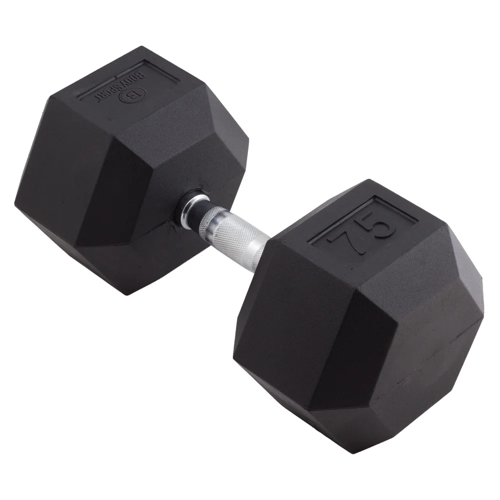 Body Sport Rubber Encased Hex Dumbbell Weight �C Dumbbells for Exercises �C Strength Training Equipment �C Home Gym - Womvr