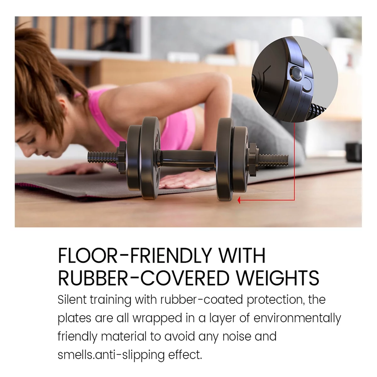 RELIFE REBUILD YOUR LIFE Adjustable Weight Dumbbell Set of 2 20lbs Pair Weights Dumbbells Workout - Womvr