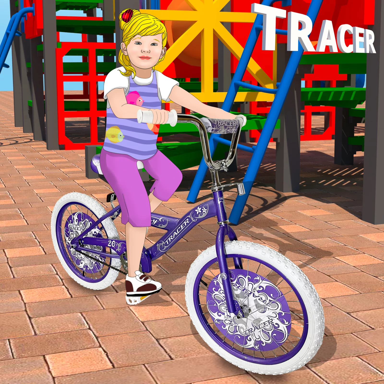 TRACER Daisy BMX 20 Inch Kids Bike, Boy and Girls Age 5 to 9, Purple - Womvr