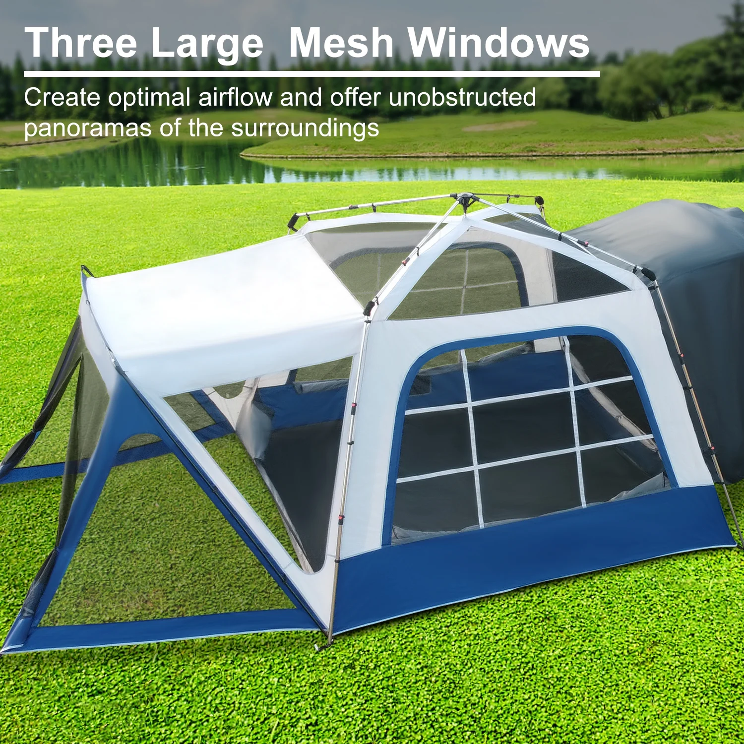 Slsy SUV Tent with Porch for Camping, 6-Person 10' x 10' Car Camping Tent w/ Screen House Room, Universal Waterproof SUV Camping Tent for Travel Camp Outdoor - Womvr
