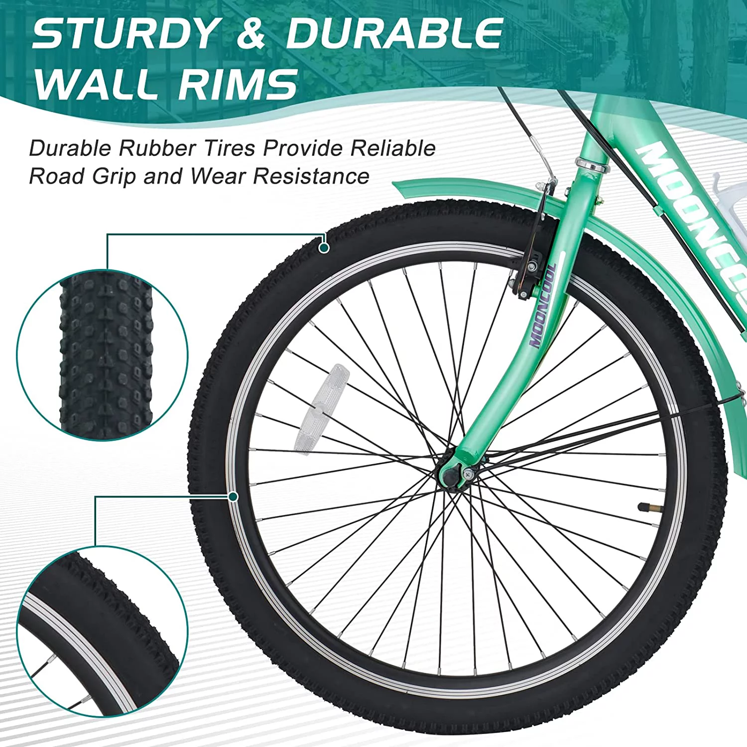 Docred Adult Tricycle 7 Speed 24 Inch Three Wheel Bike Cruiser Trike for Men/Women/Seniors - Womvr