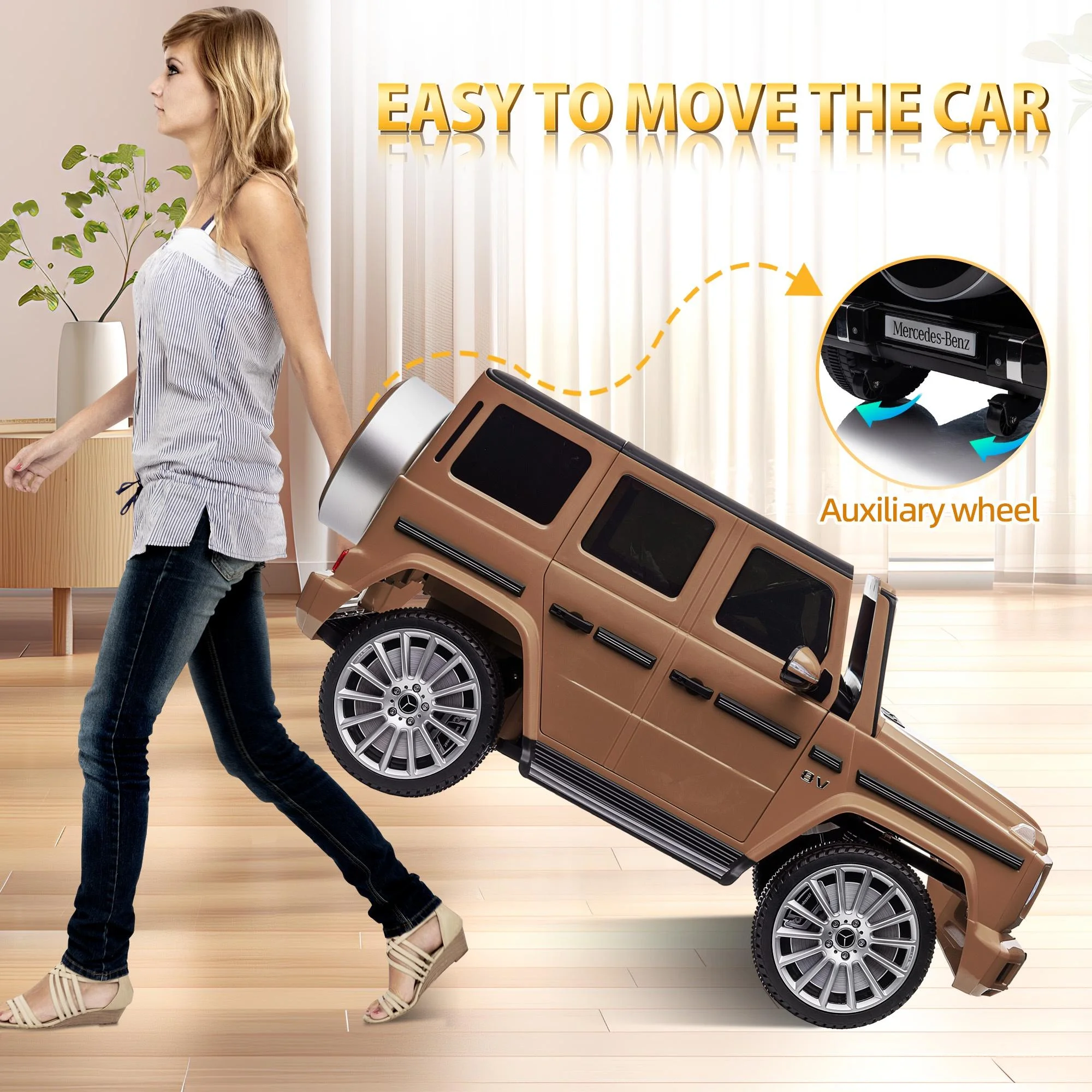 24V Ride on Car with Remote Control for Kids Mercedes Benz Ride on Car Toy for Boys and Girls 3-6 Years Old, Electric Vehicle, Bluetooth, LED Light, White - Womvr