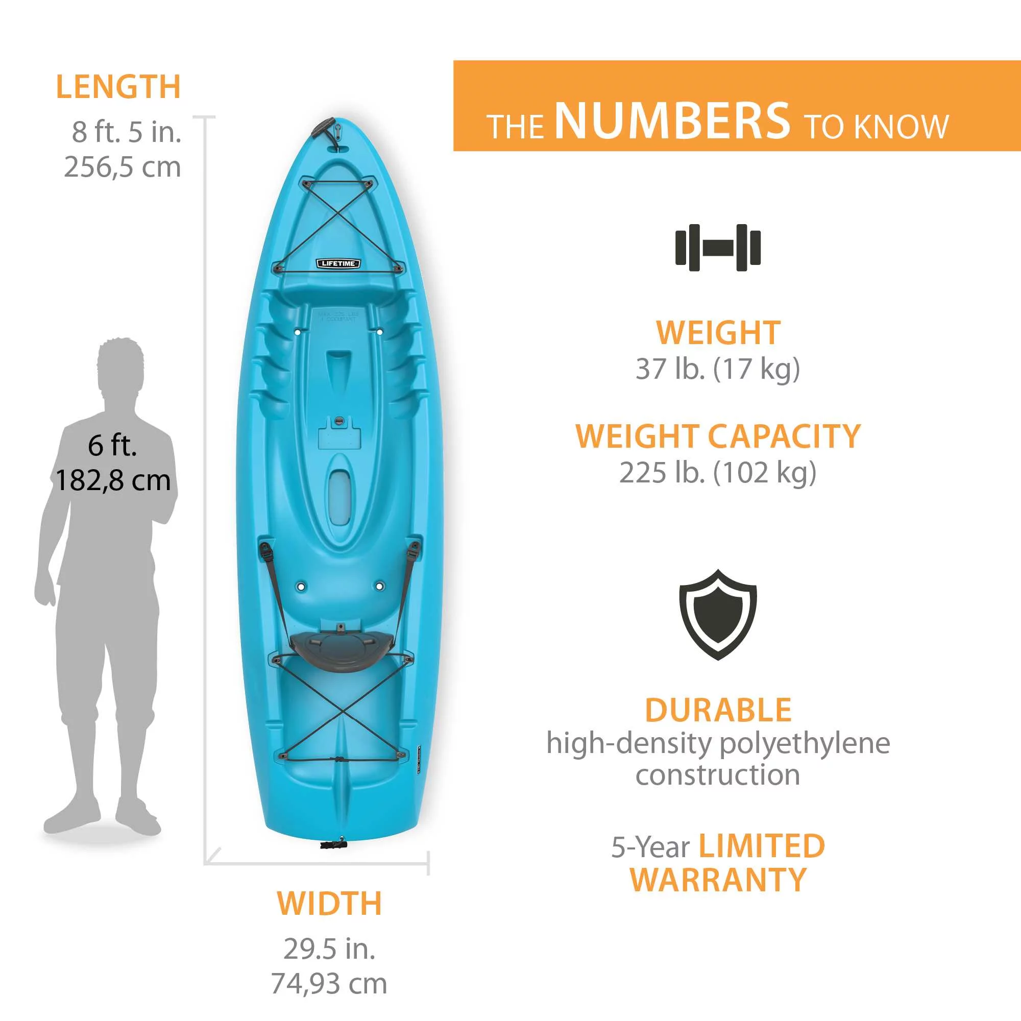 Lifetime Hydros 101 inch Sit-on-Top Kayak, Glacier Blue (90594) - Womvr