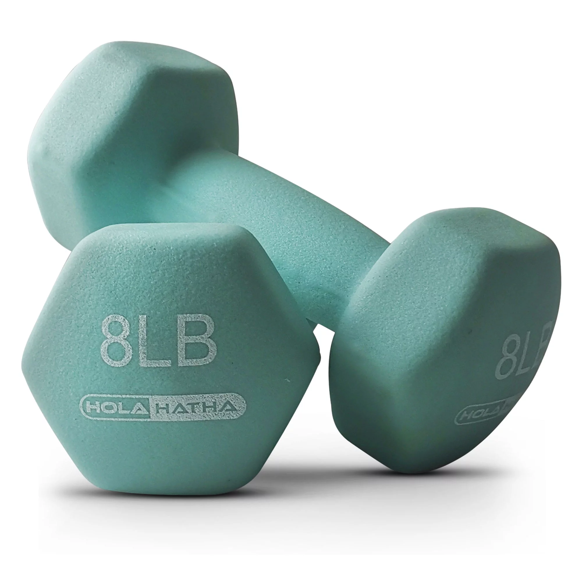 HolaHatha 3, 5, and 8 Pound Dumbbell Hand Weight Set with Storage Rack, Multi - Womvr