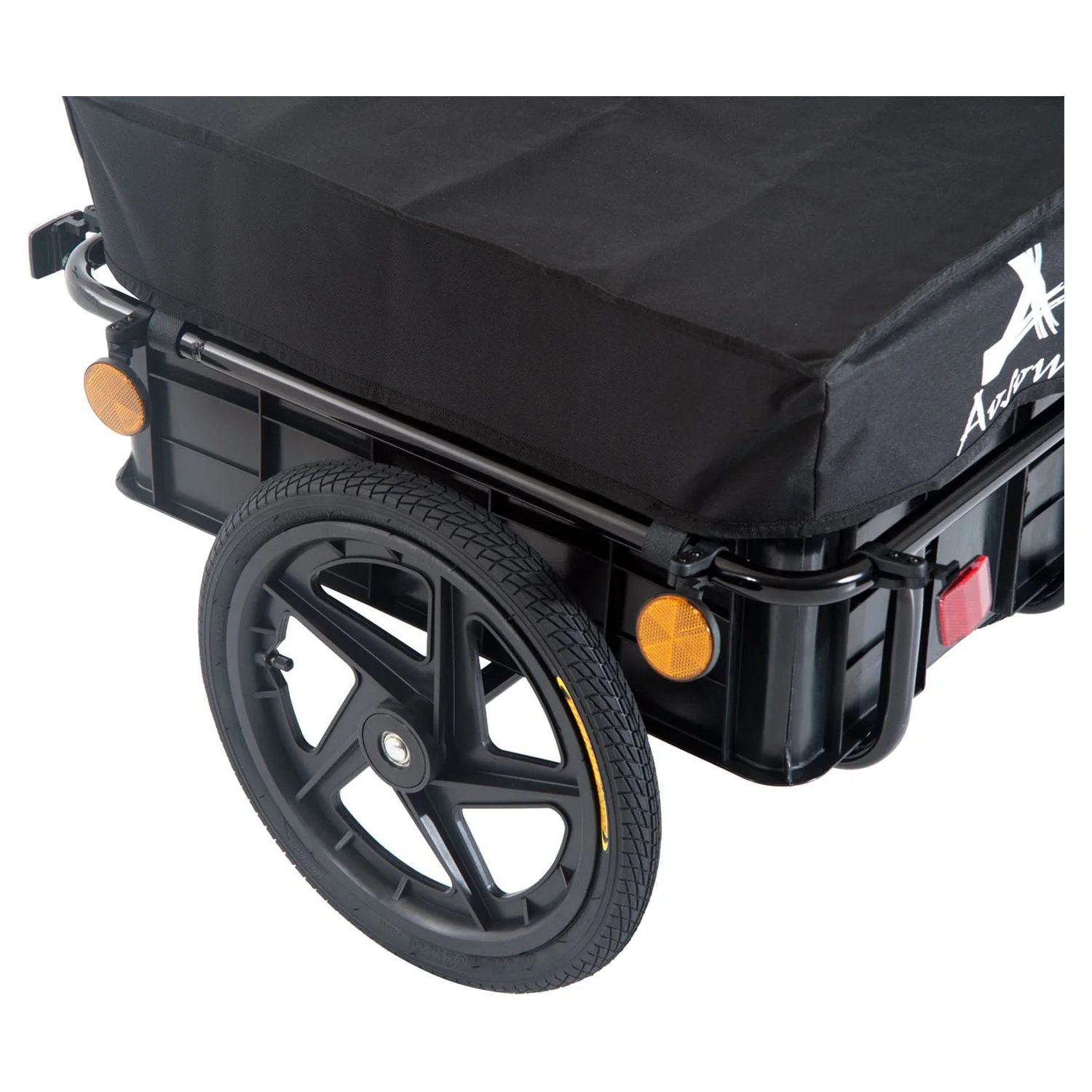 Aosom Double Wheel Internal Frame Enclosed Bicycle Cargo Trailer - Black - Womvr