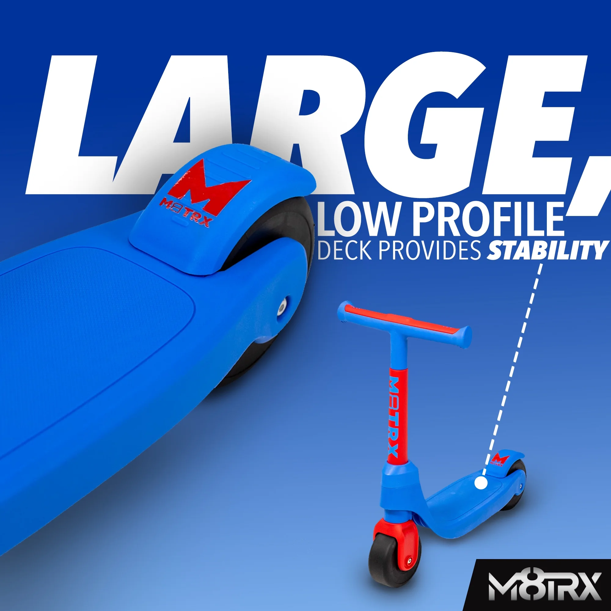 M8TRX Beginner Two Wheel Kick Scooter for Kids and Toddlers, Ages 2.5 +, Balance and First Scooter, Blue - Womvr