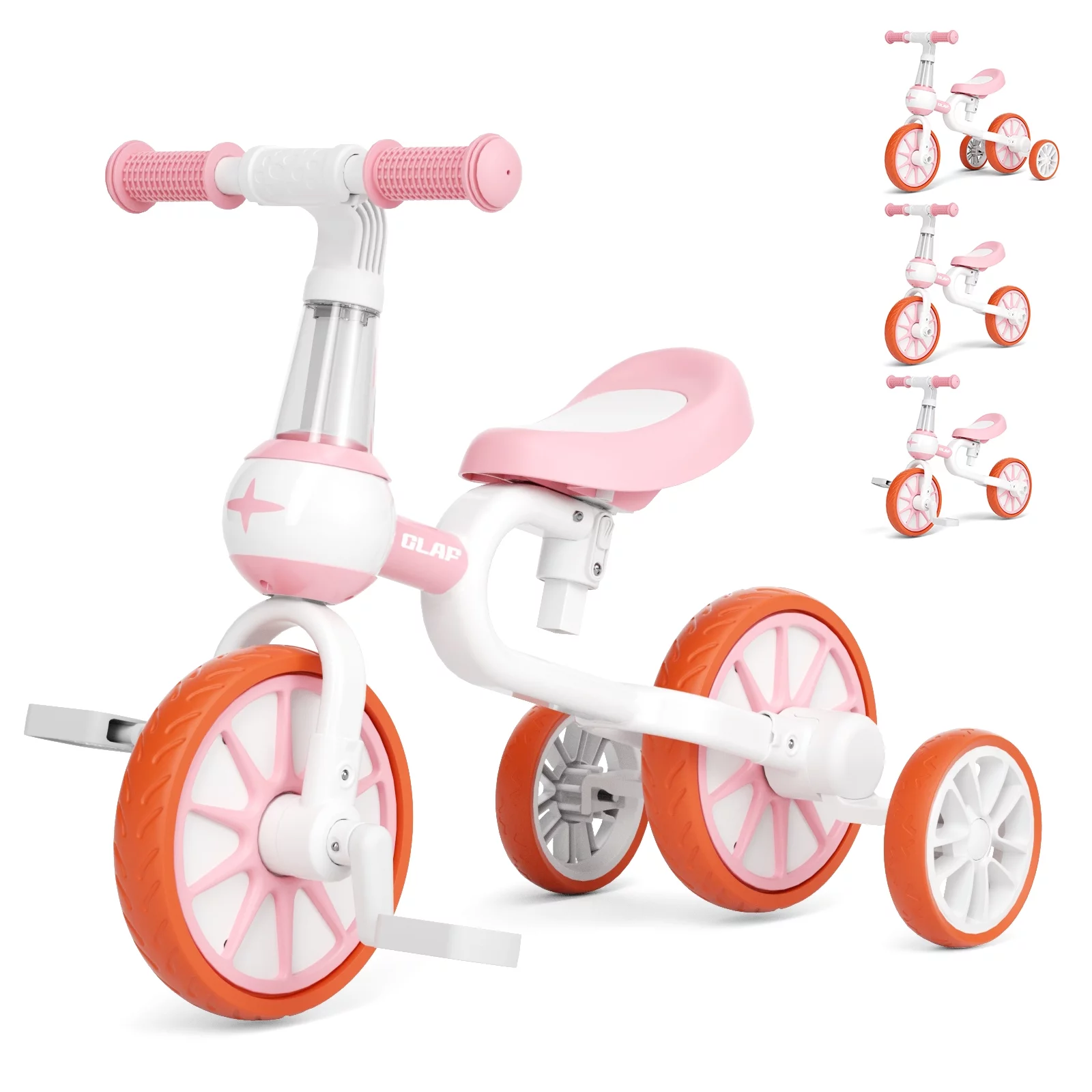KORIMEFA 3 in 1 Toddler Bike for 1-4 Years Old Boy Girl Toddler Tricycle Kids Trikes for Toddler Tricycles Baby Bike Infant Trike, Pink - Womvr