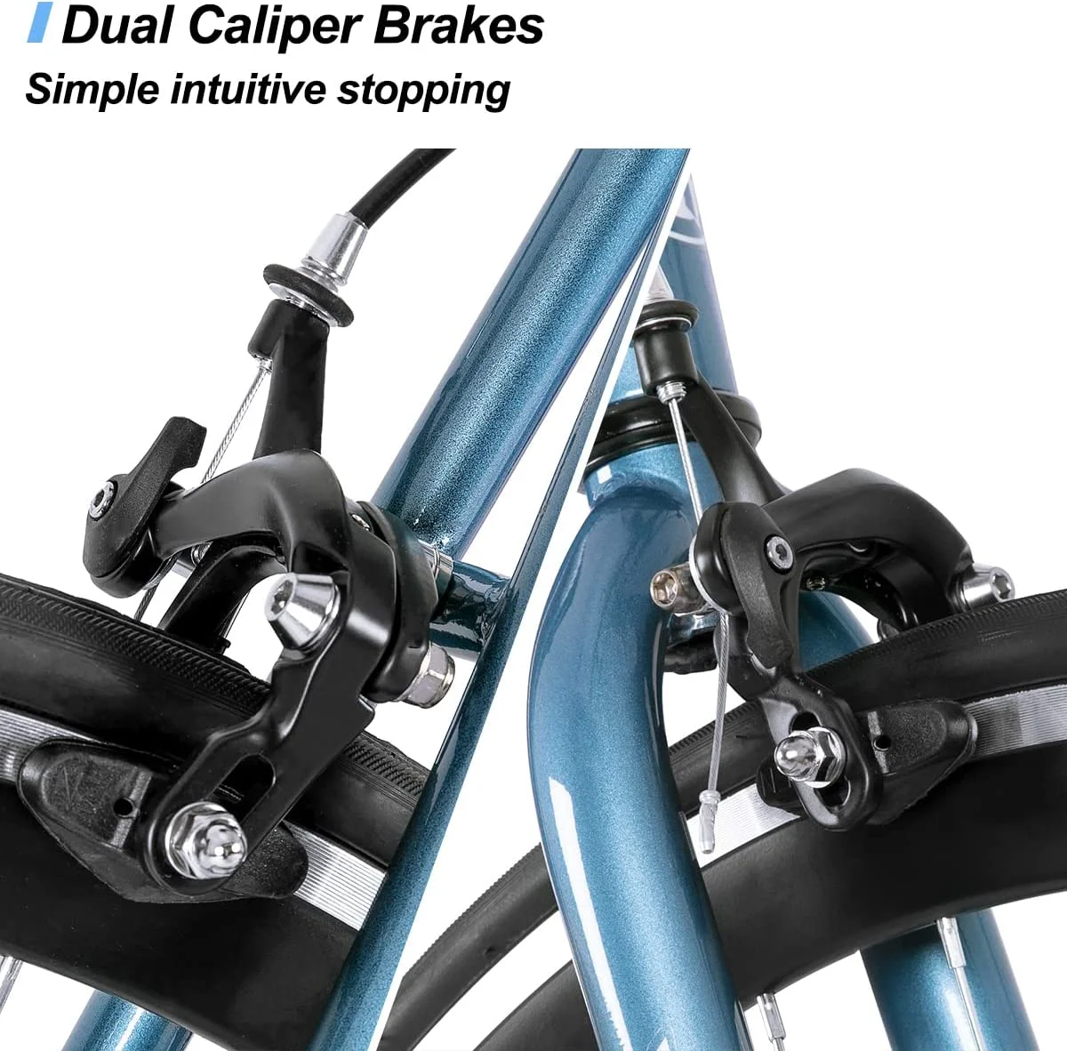 Hiland Road Bike, Single Speed Fixed Gear Bike with 700C Wheels, Commuter Bikes for Mens Womens Adult - Womvr