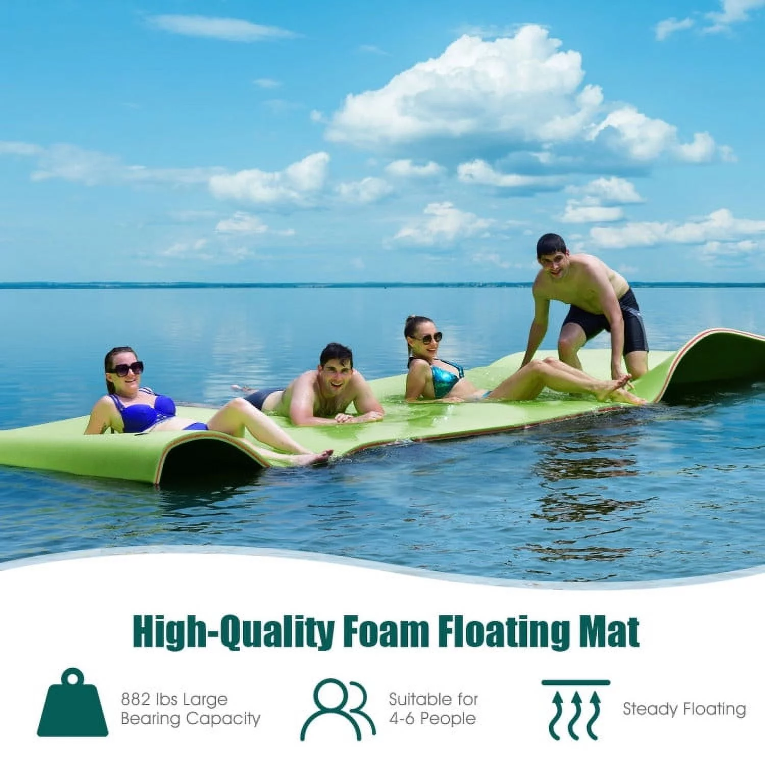 3-Layer Water Floating Mat Foam Pad for Lake, 83